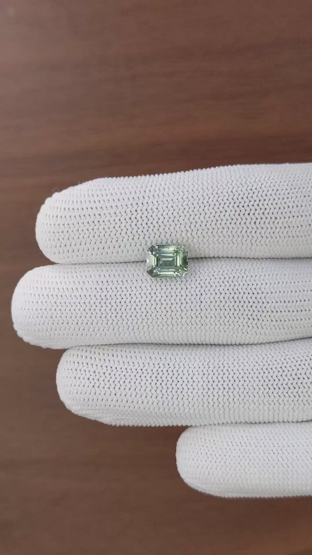 2.95 Ct. Green Sapphire from Madagascar Size Video