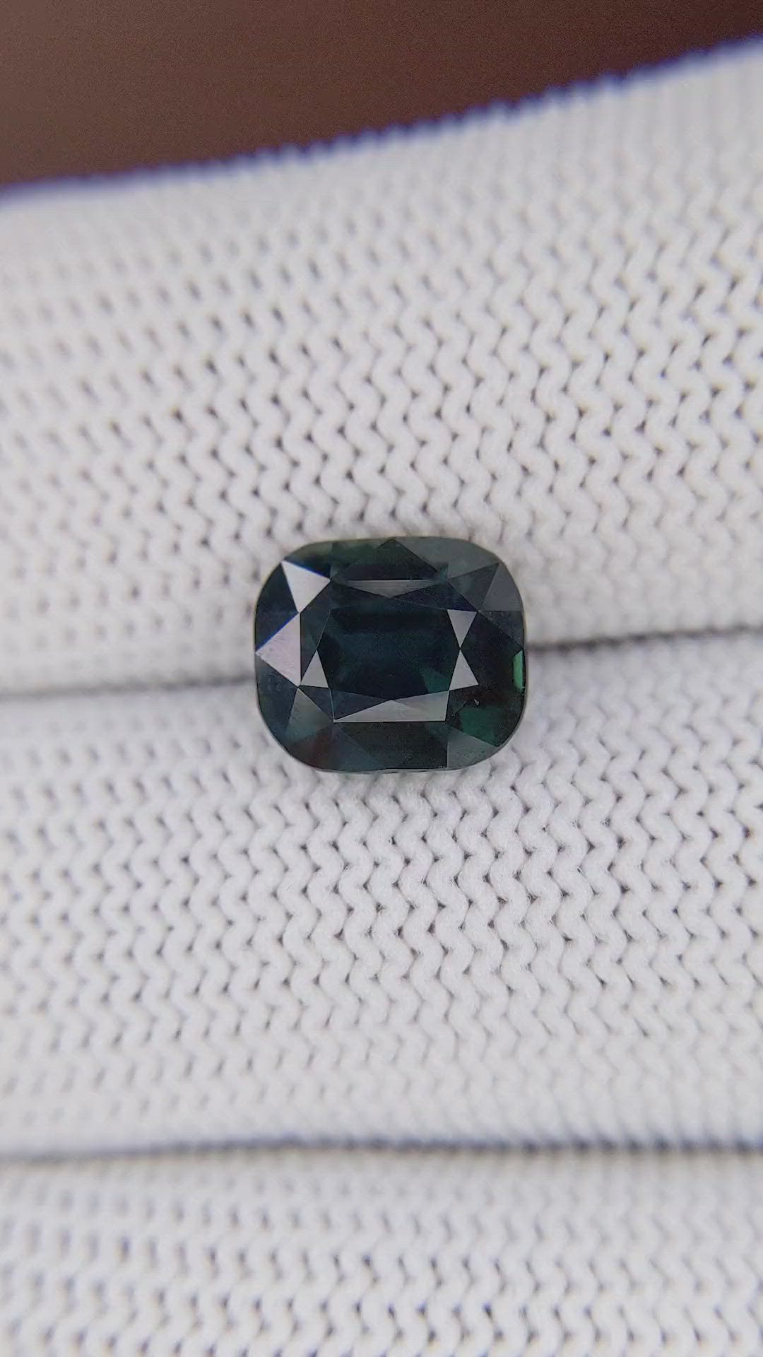 4.02 Ct. Bluish Green Sapphire from Madagascar Size Video