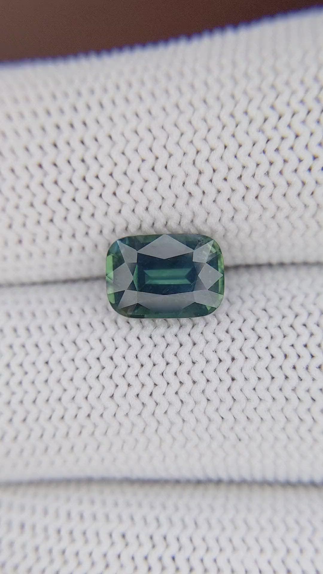 2.71 Ct. Bluish Green Sapphire from Madagascar Size Video