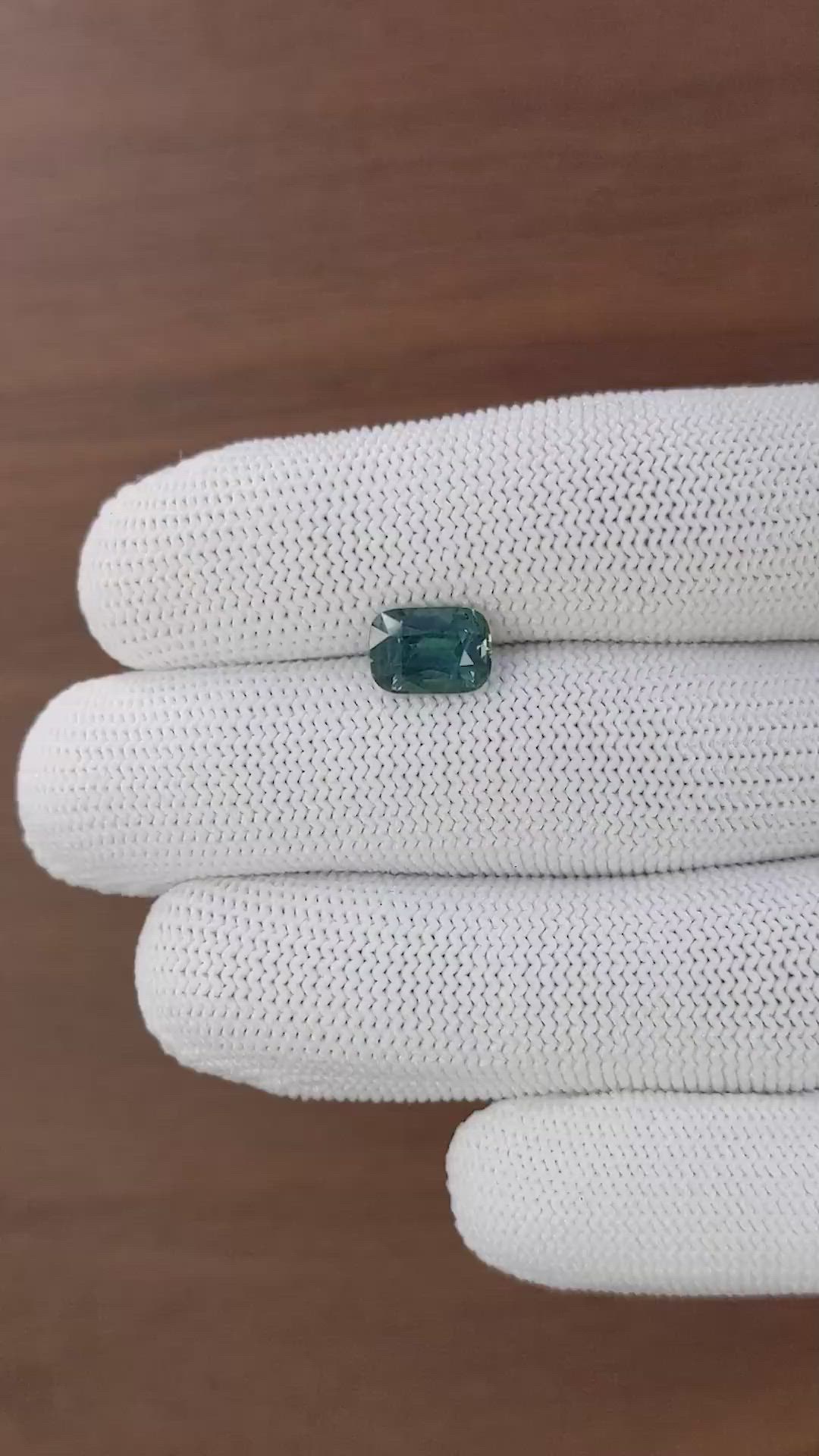 2.71 Ct. Bluish Green Sapphire from Madagascar Size Video