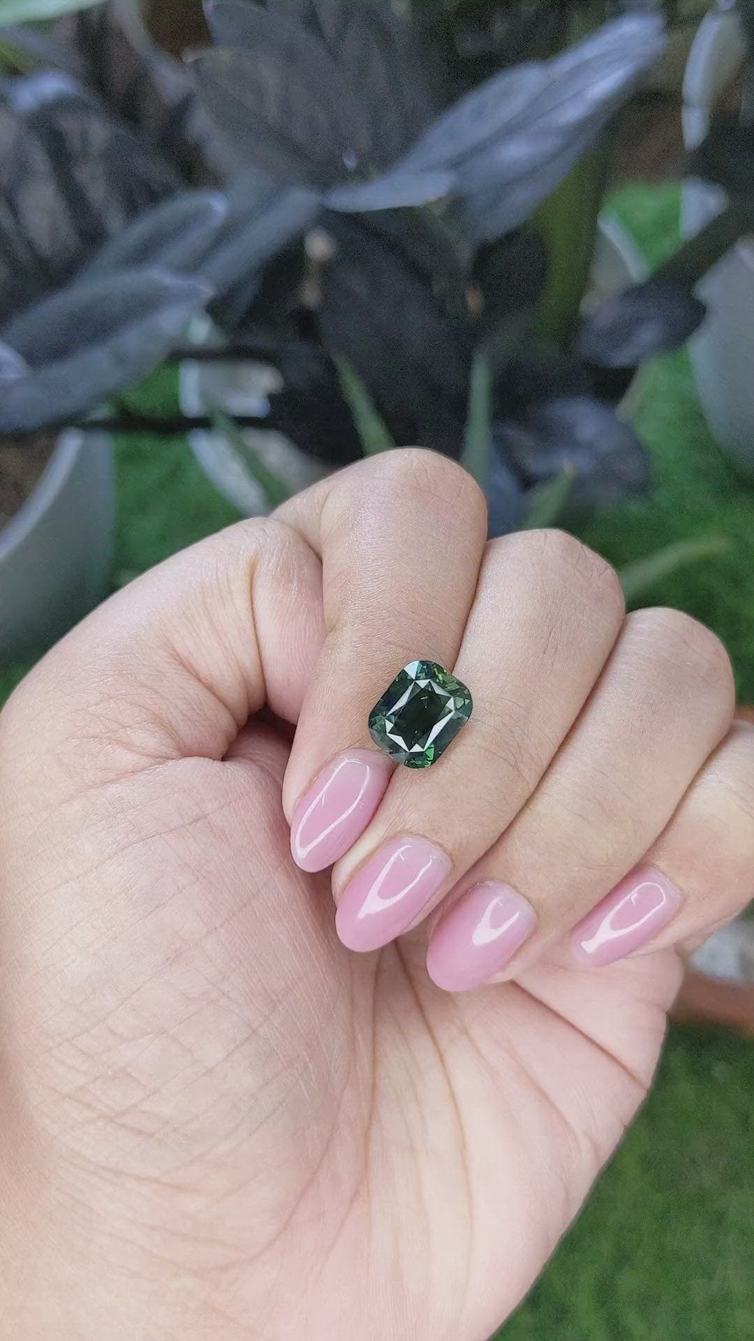 4.58 Ct. Green Sapphire from Madagascar Size Video
