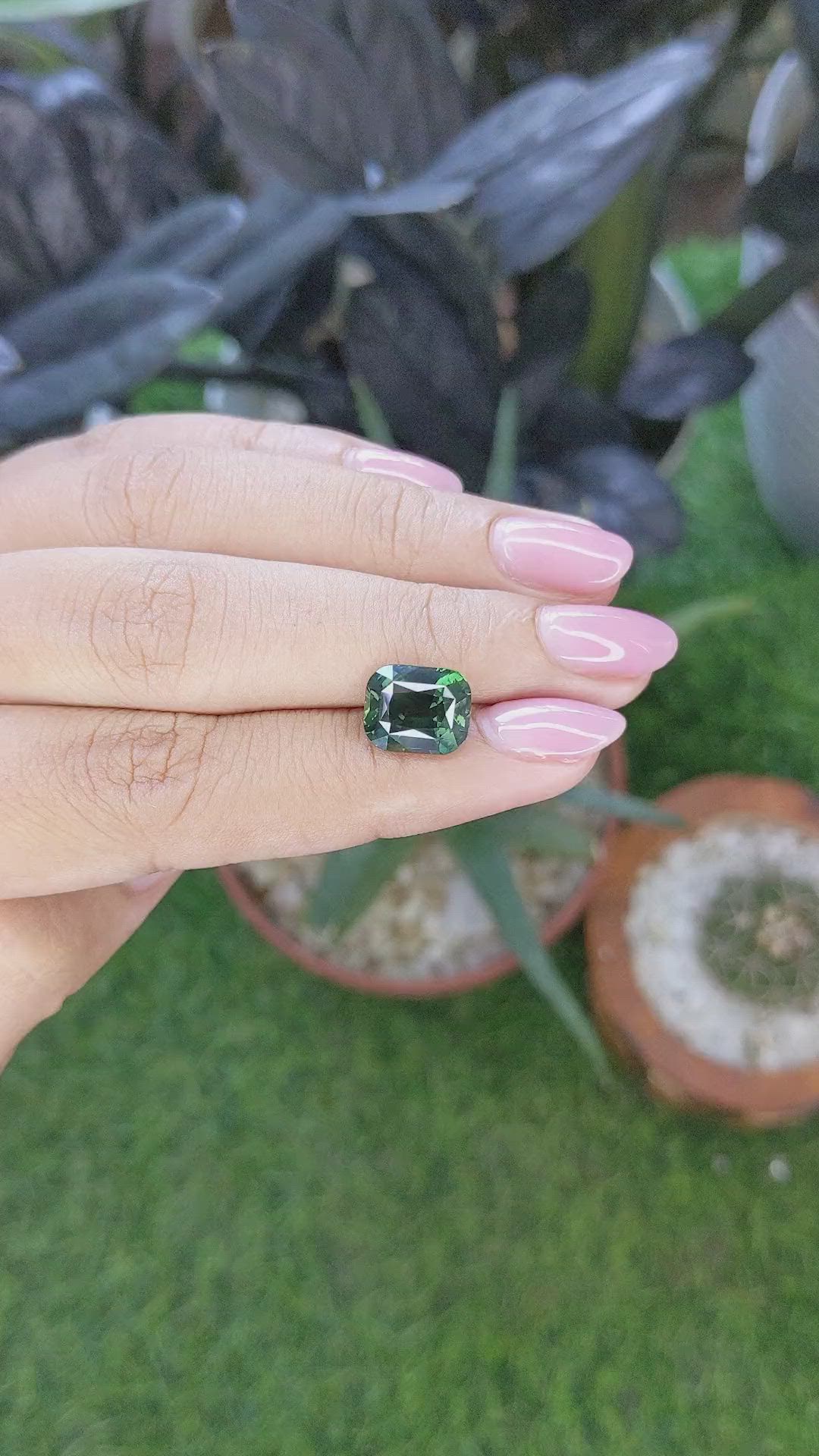 4.58 Ct. Green Sapphire from Madagascar Size Video