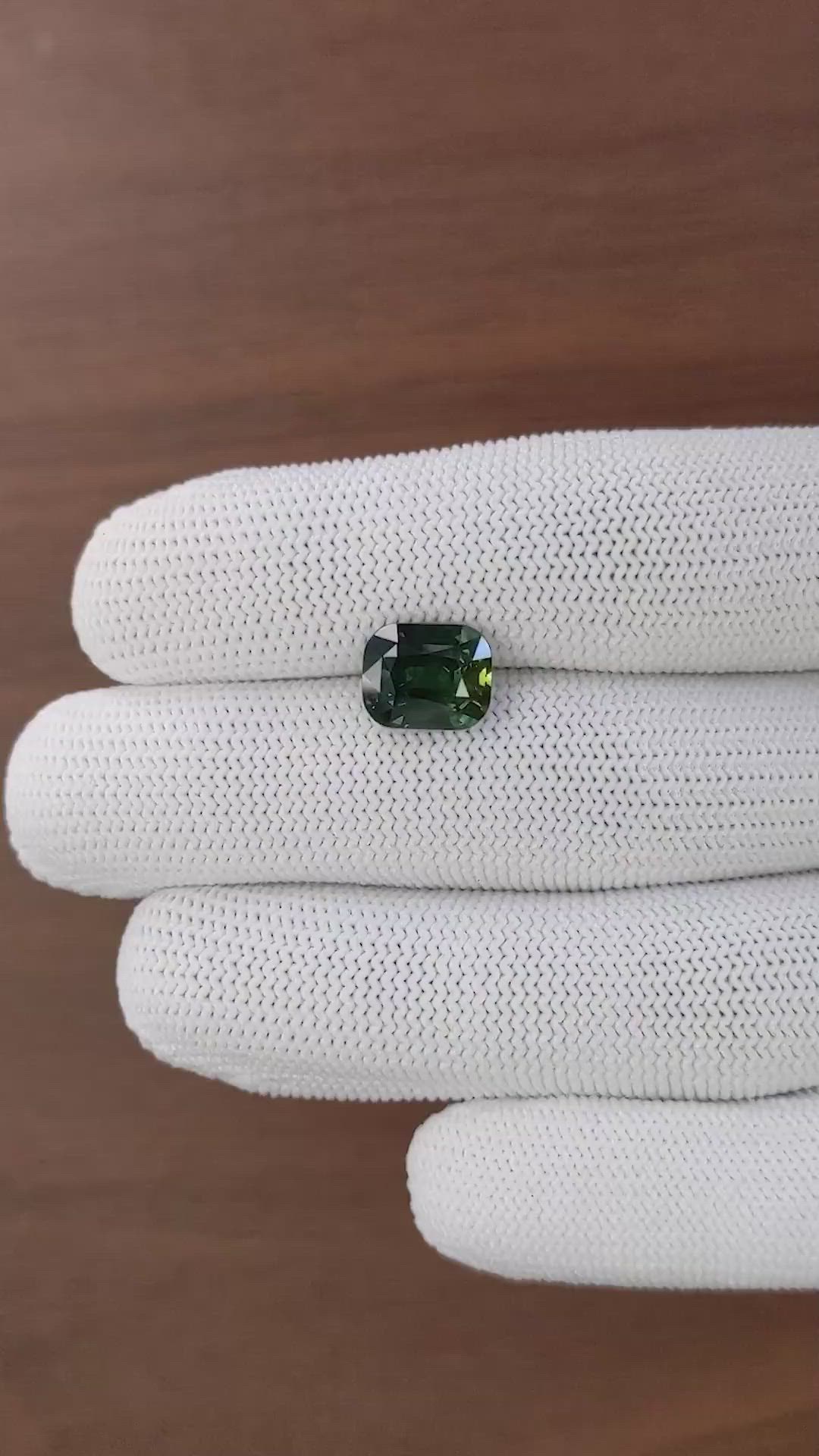 4.58 Ct. Green Sapphire from Madagascar Size Video