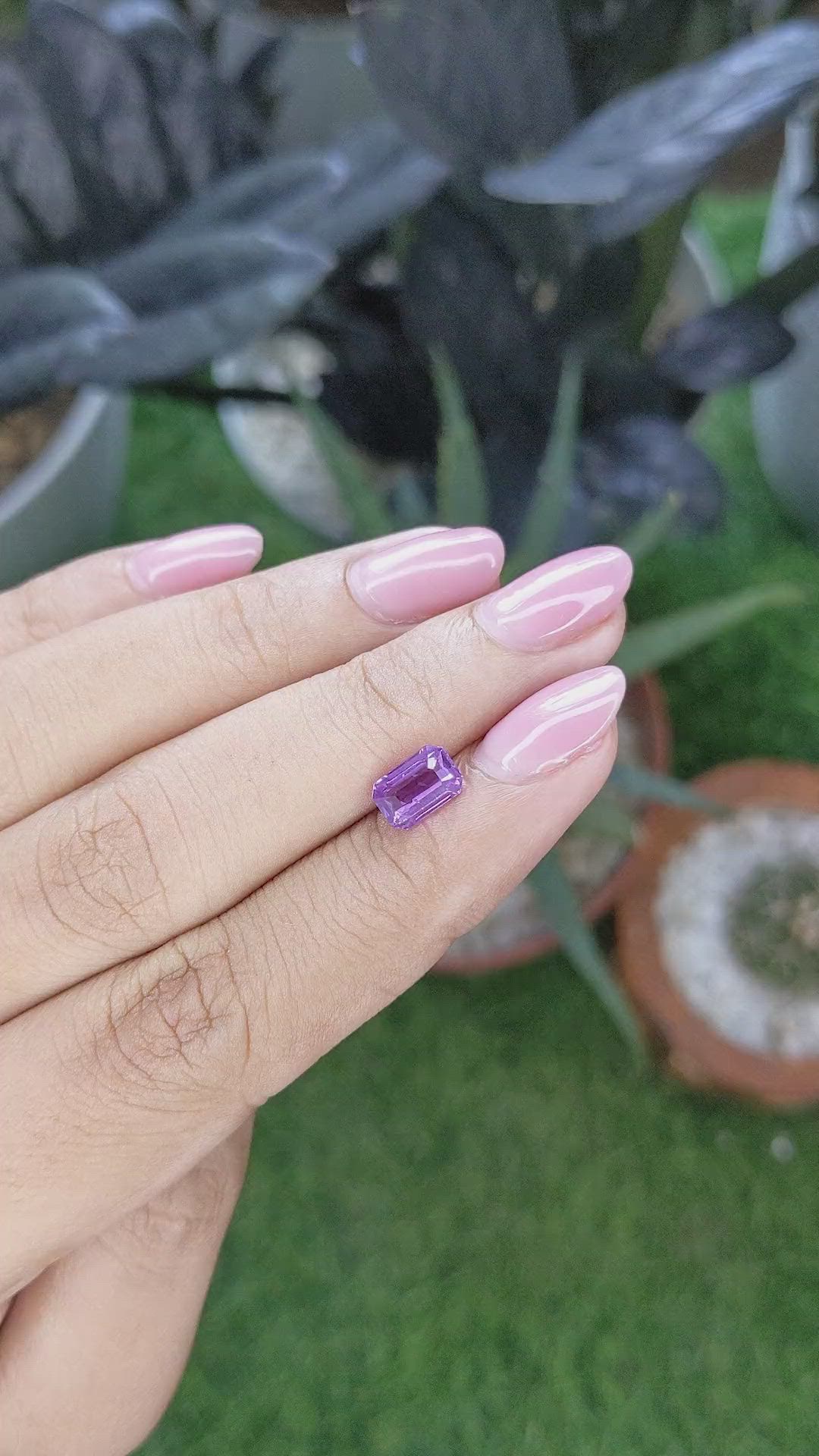 1.55 Ct. Purple Sapphire from Ceylon (Sri Lanka) Size Video