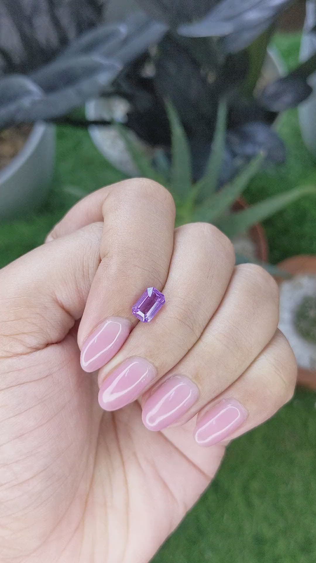 1.55 Ct. Purple Sapphire from Ceylon (Sri Lanka) Size Video