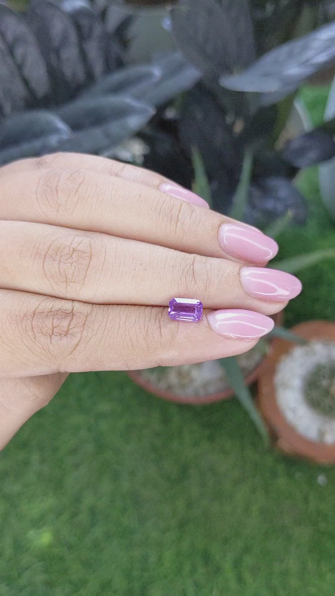 1.55 Ct. Purple Sapphire from Ceylon (Sri Lanka) Size Video