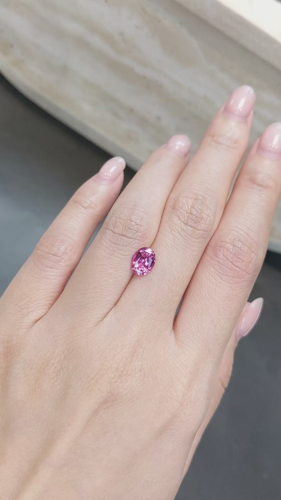 1.59 Ct. Pink Sapphire from Ceylon (Sri Lanka) Size Video