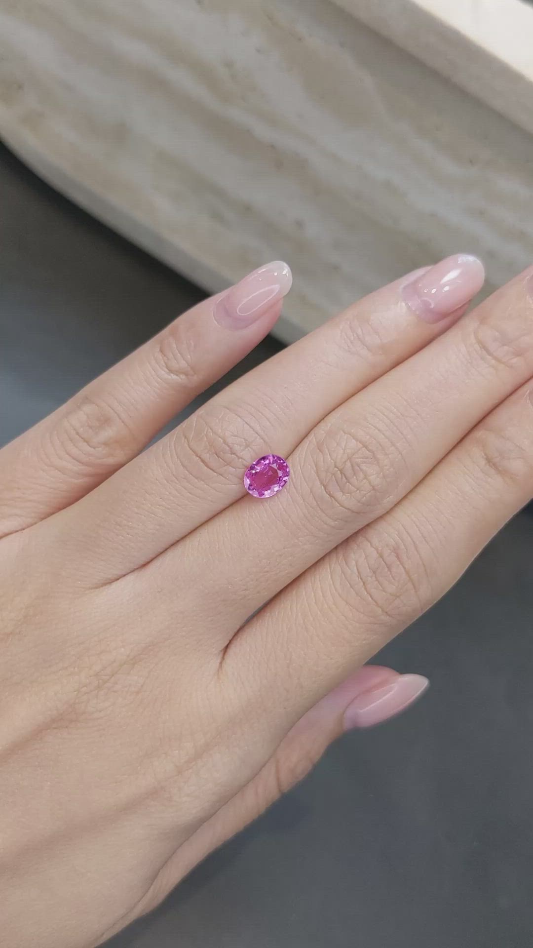 1.06 Ct. Pink Sapphire from Ceylon (Sri Lanka) Size Video