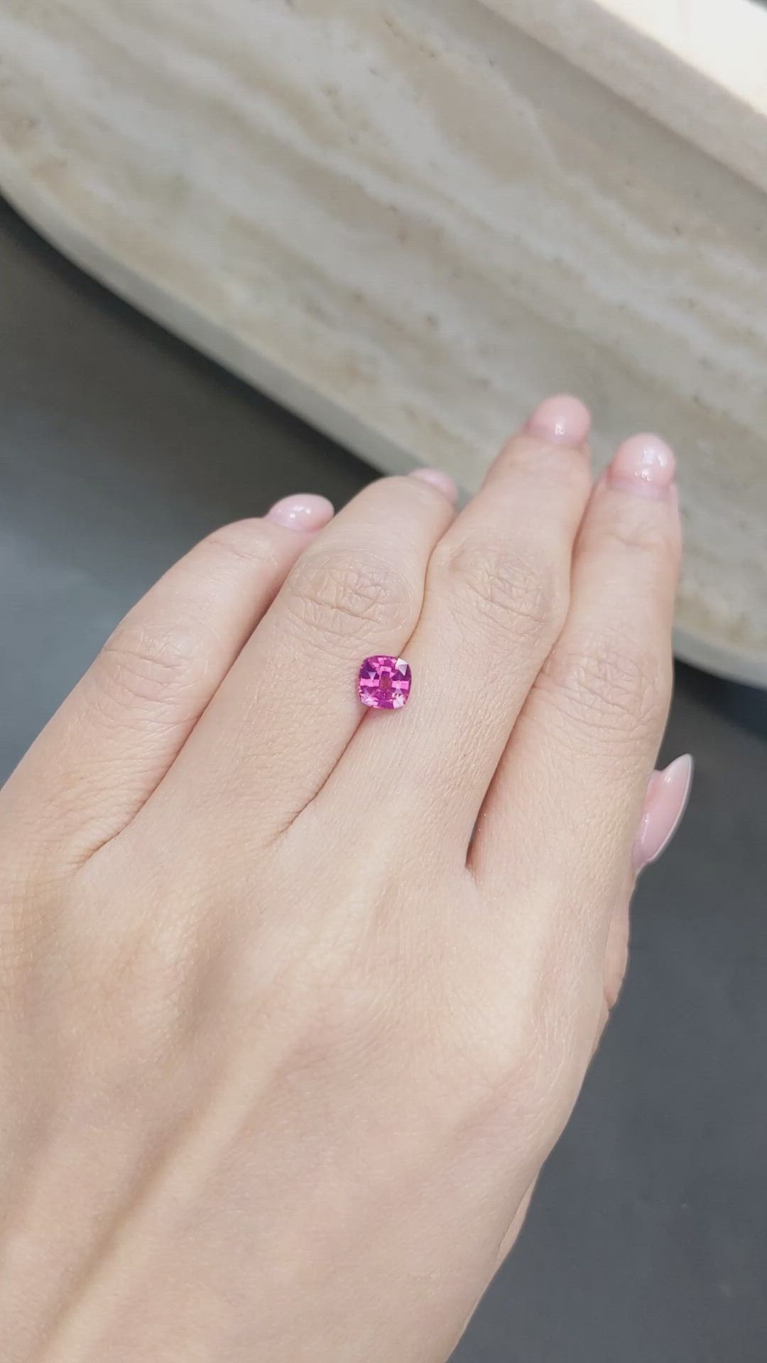 1.08 Ct. Purplish Pink Sapphire from Ceylon (Sri Lanka) Size Video