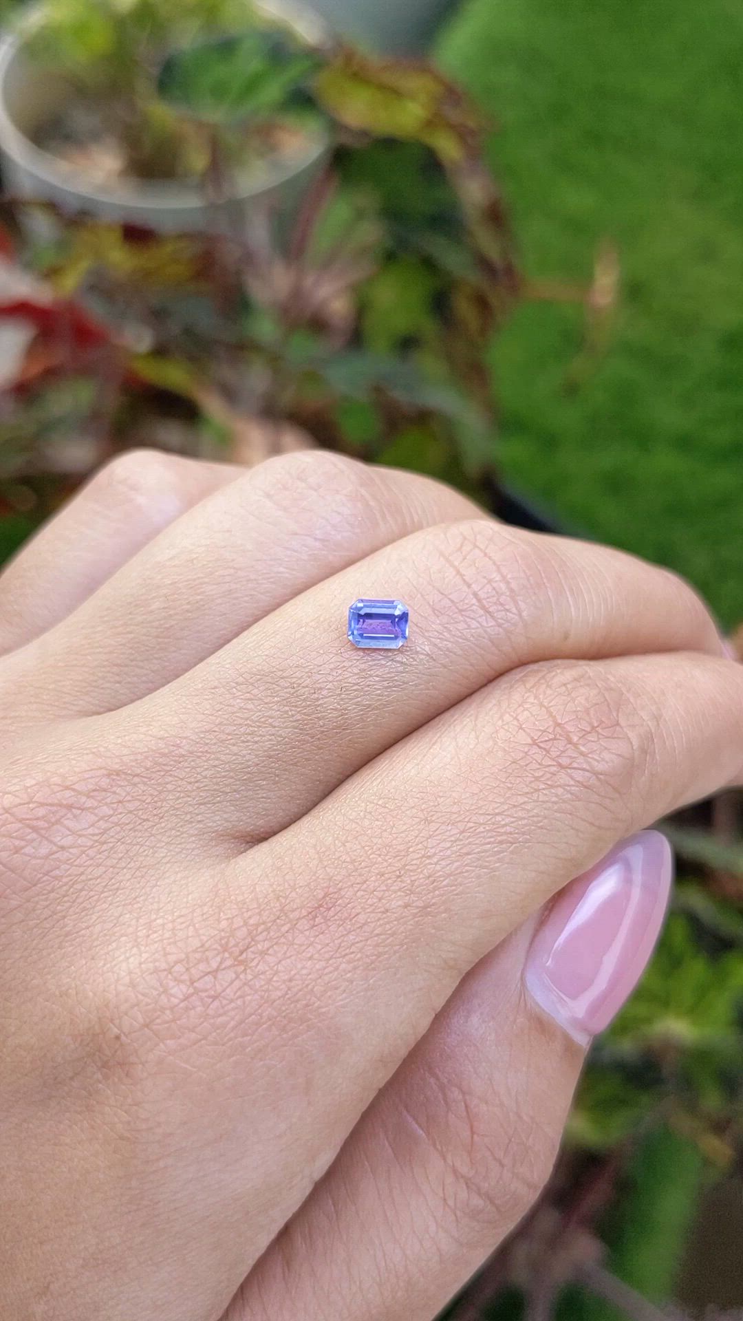 0.54 Ct. Bluish Purple Sapphire from Ceylon (Sri Lanka) Size Video