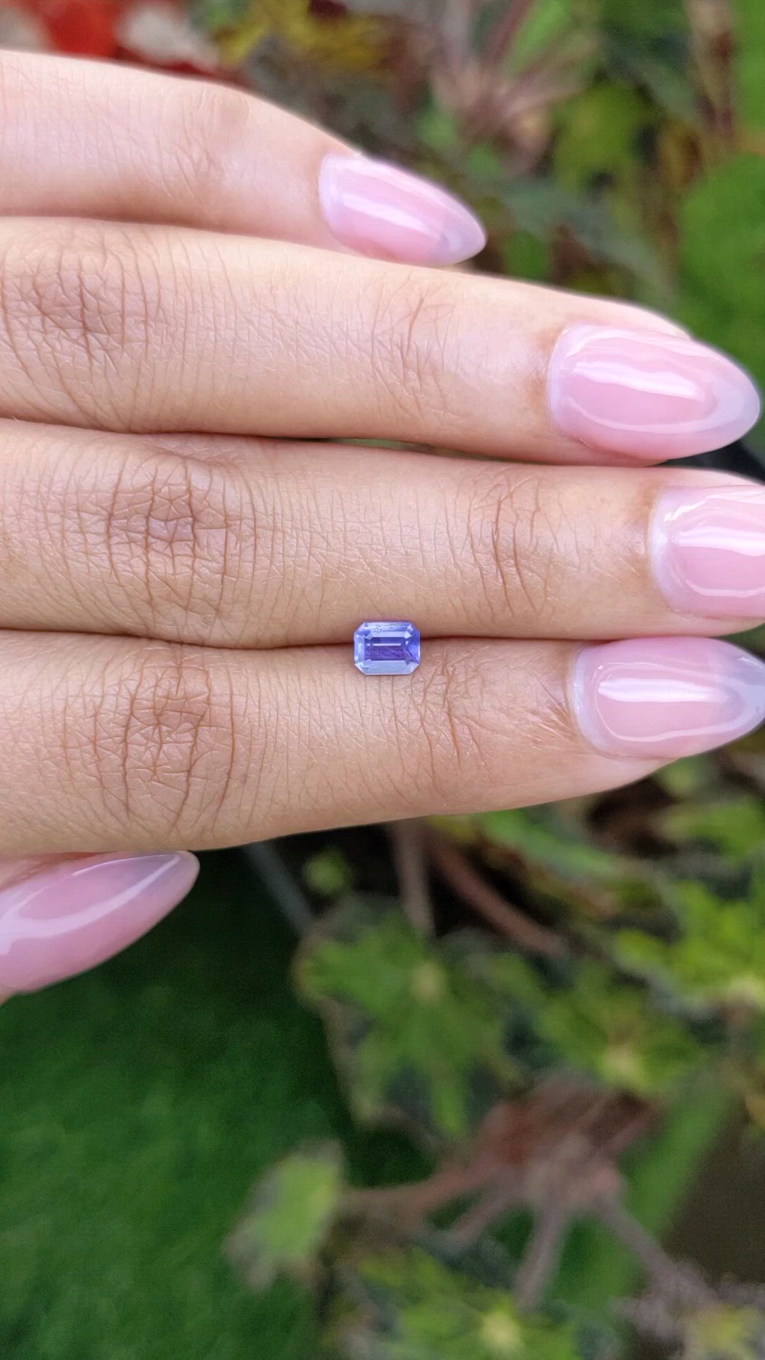 0.54 Ct. Bluish Purple Sapphire from Ceylon (Sri Lanka) Size Video