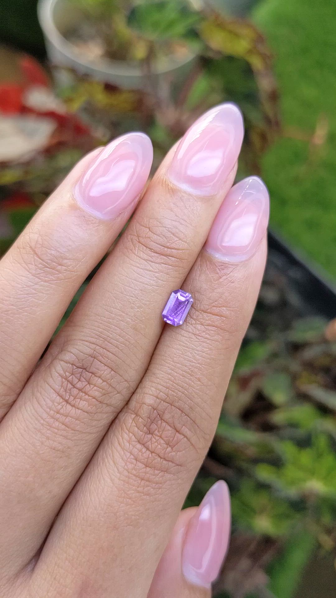 0.65 Ct. Purple Sapphire from Ceylon (Sri Lanka) Size Video