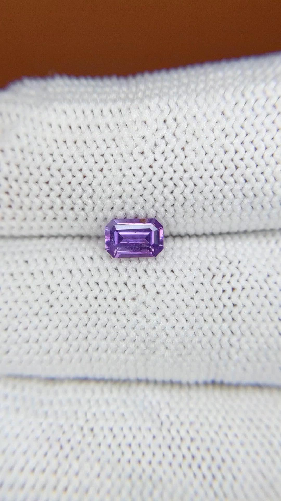 0.65 Ct. Purple Sapphire from Ceylon (Sri Lanka) Size Video