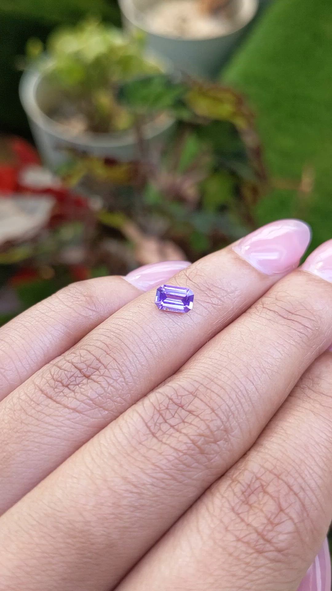 0.65 Ct. Purple Sapphire from Ceylon (Sri Lanka) Size Video