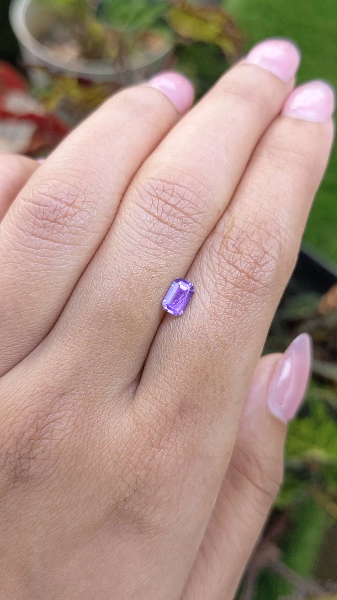 0.65 Ct. Purple Sapphire from Ceylon (Sri Lanka) Size Video