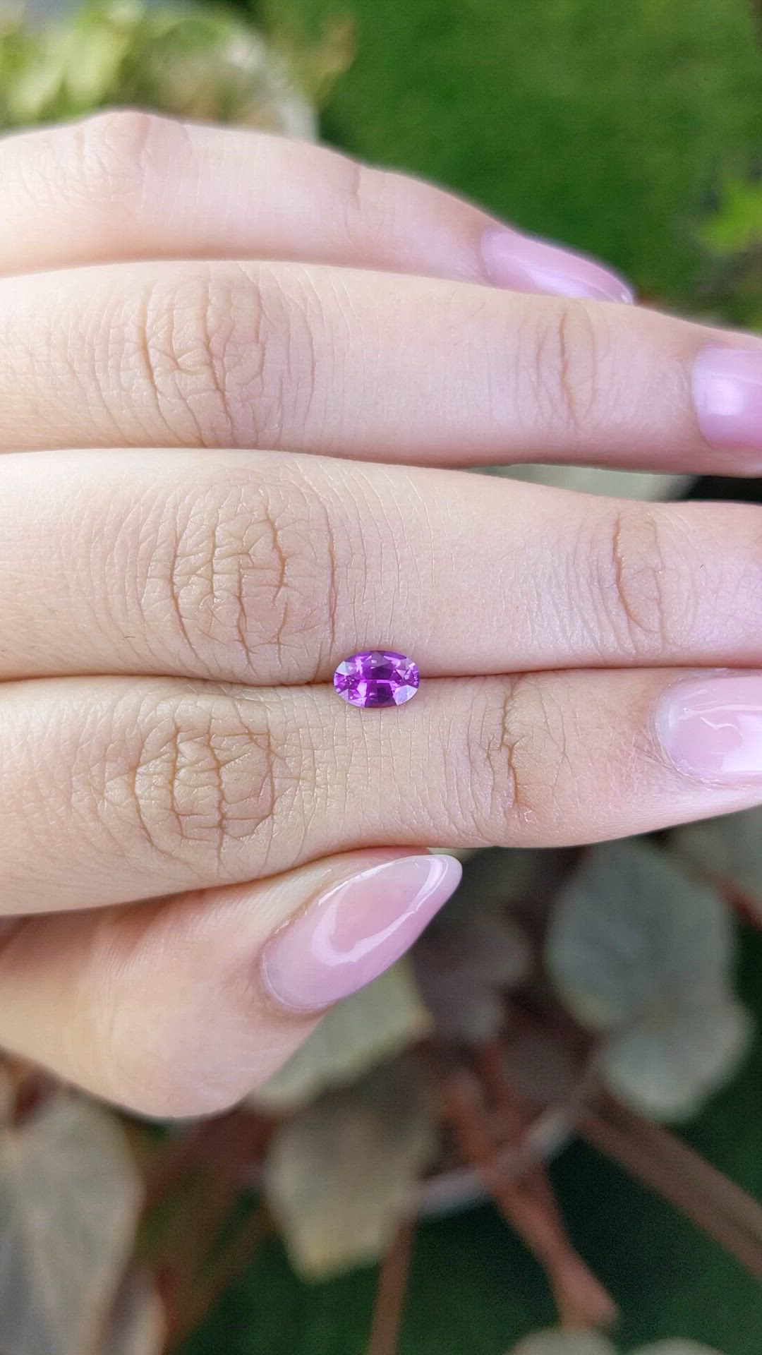 0.57 Ct. Pinkish Purple Sapphire from Ceylon (Sri Lanka) Size Video