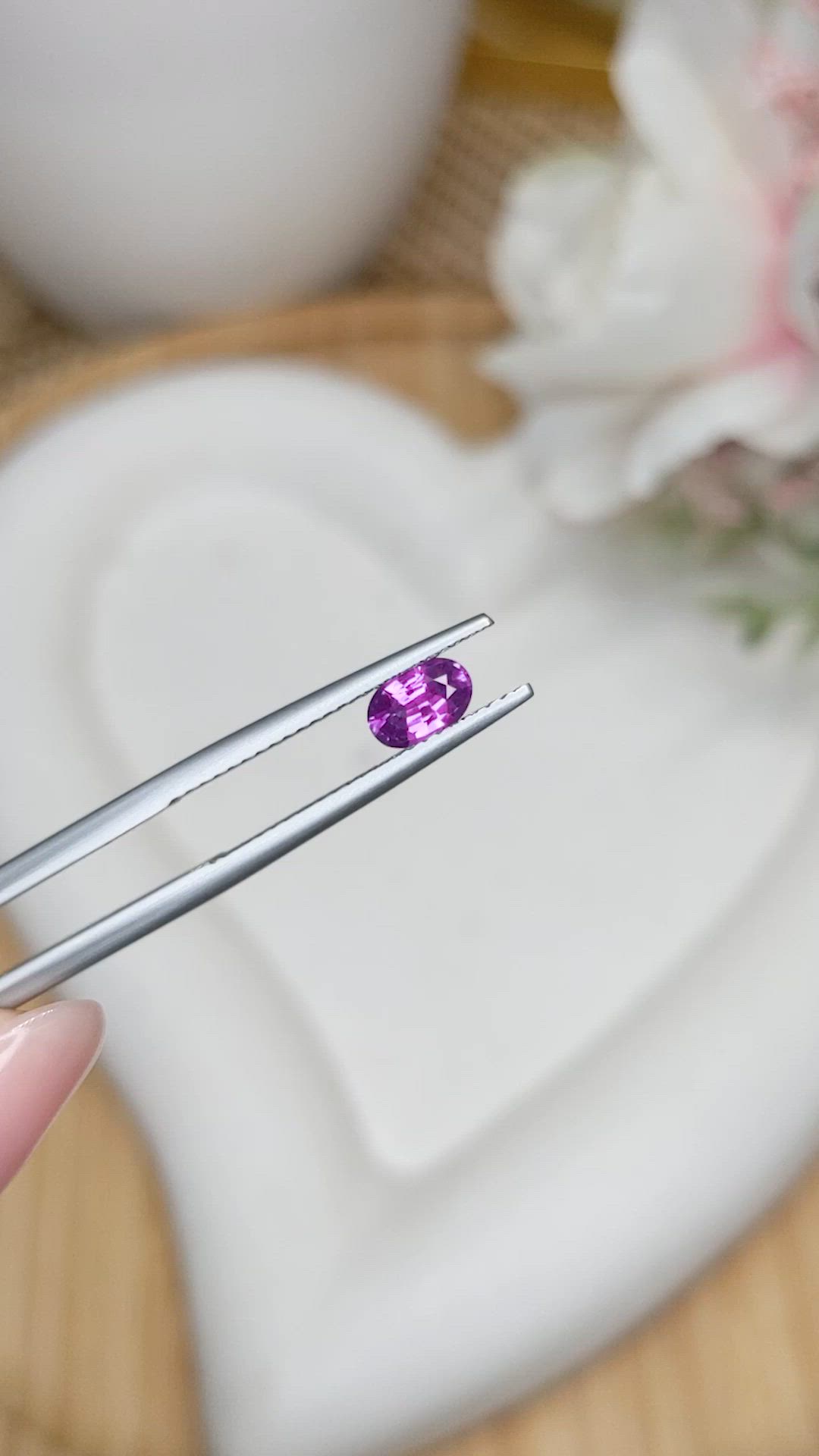 0.57 Ct. Pinkish Purple Sapphire from Ceylon (Sri Lanka) Size Video