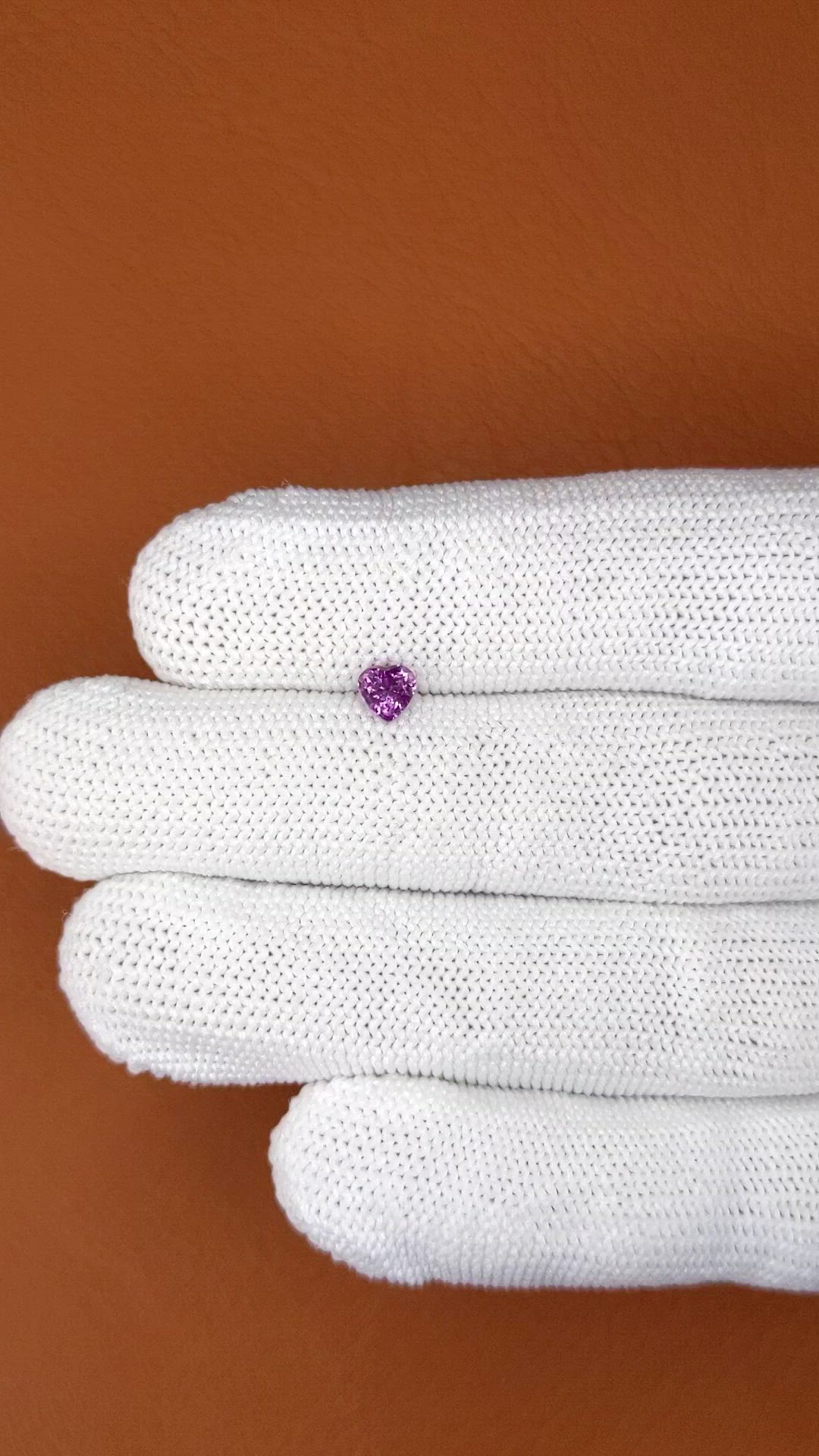 0.55 Ct. Pinkish Purple Sapphire from Ceylon (Sri Lanka) Size Video