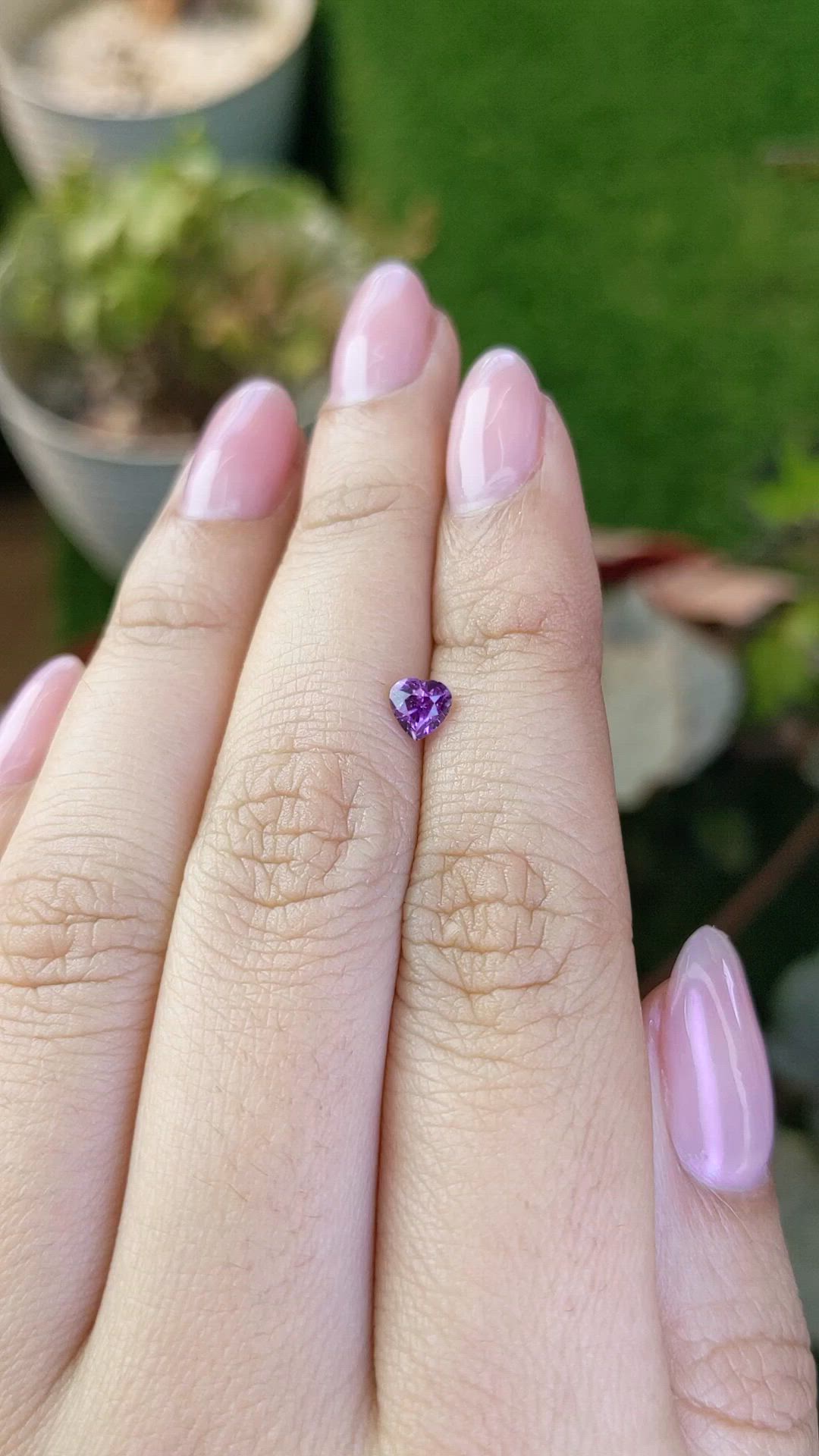 0.55 Ct. Pinkish Purple Sapphire from Ceylon (Sri Lanka) Size Video