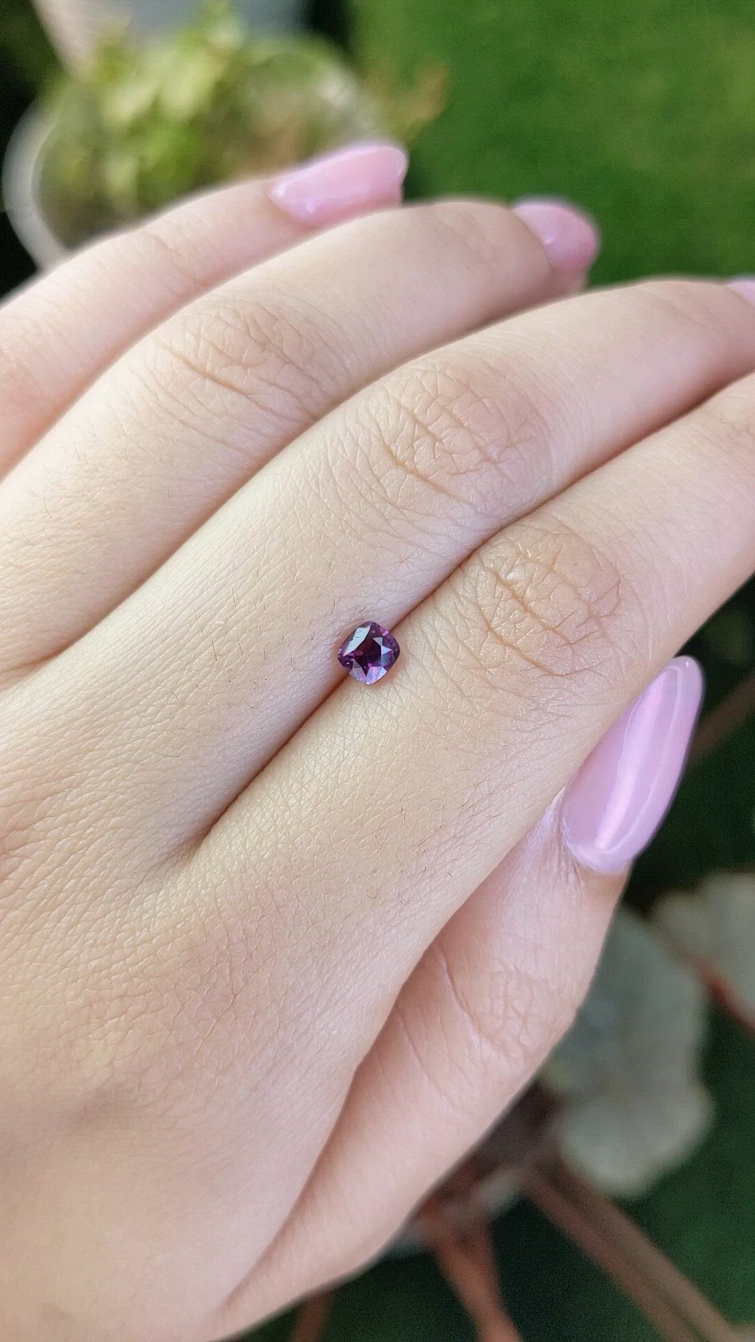 0.52 Ct. Pinkish Purple Sapphire from Ceylon (Sri Lanka) Size Video