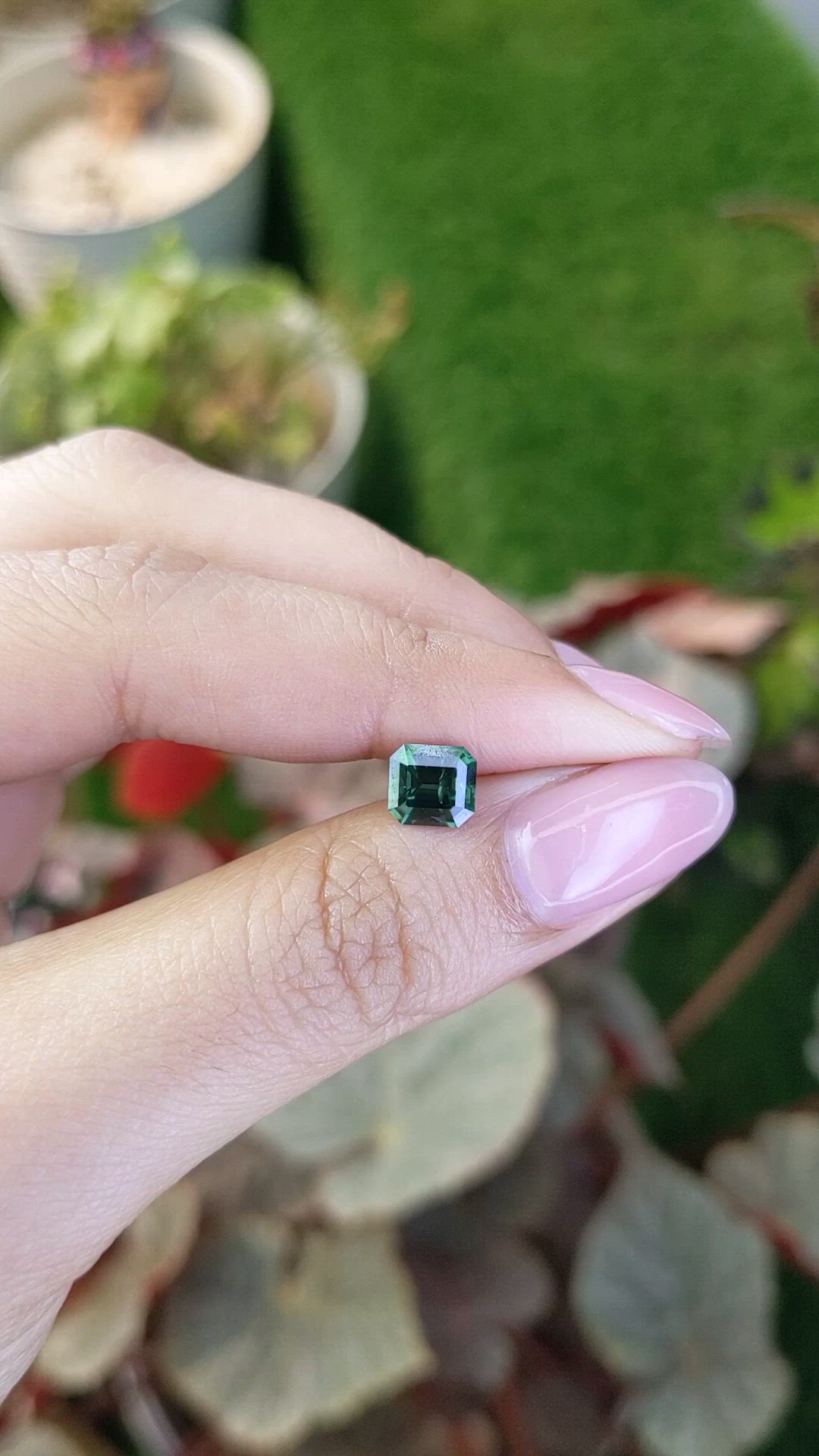 1.50 Ct. Bluish Green Sapphire from Madagascar Size Video