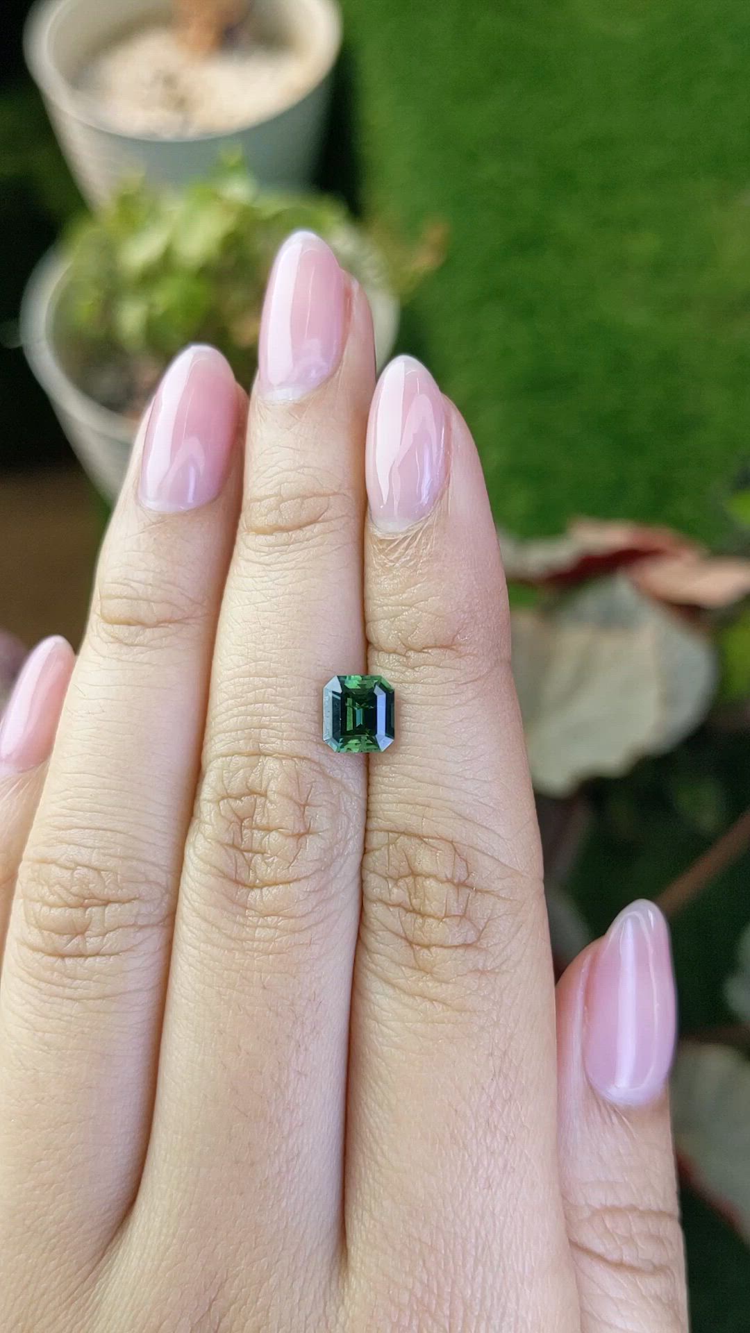 1.50 Ct. Bluish Green Sapphire from Madagascar Size Video