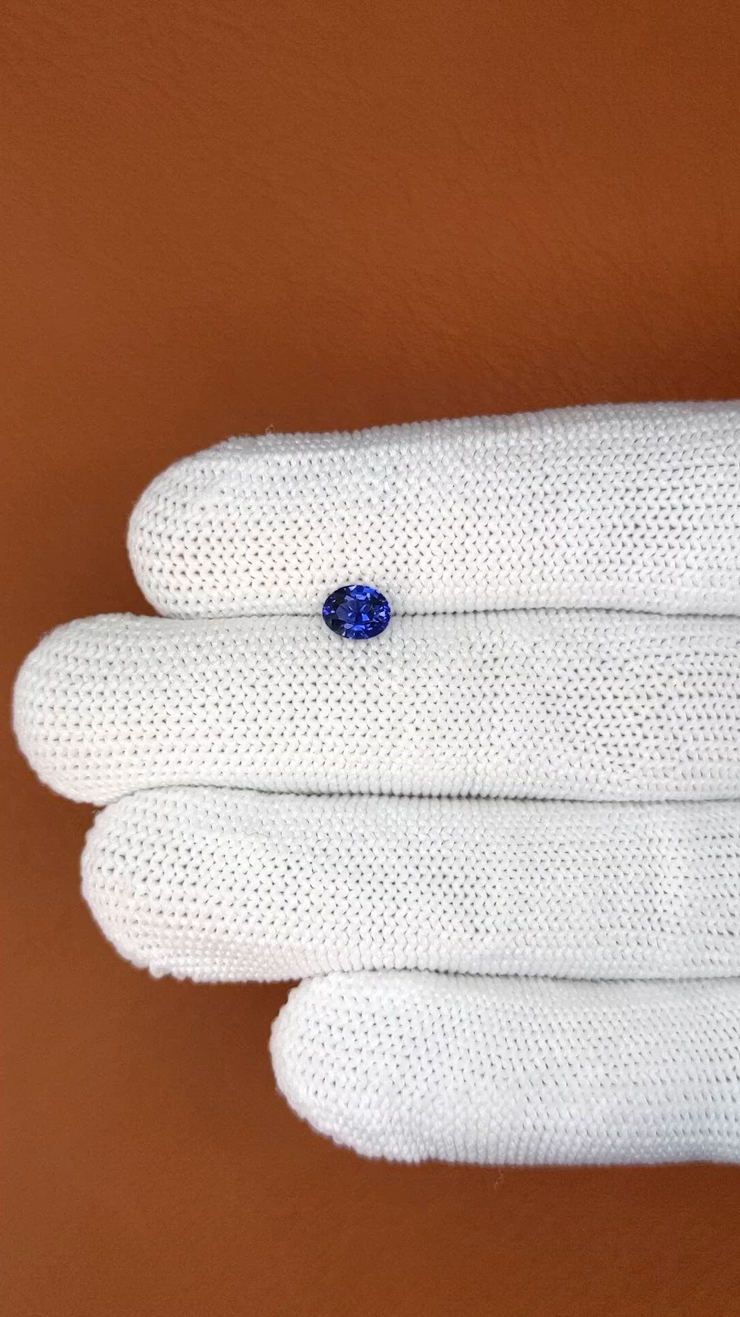 0.74 Ct. Blue Sapphire from Ceylon (Sri Lanka) Size Video