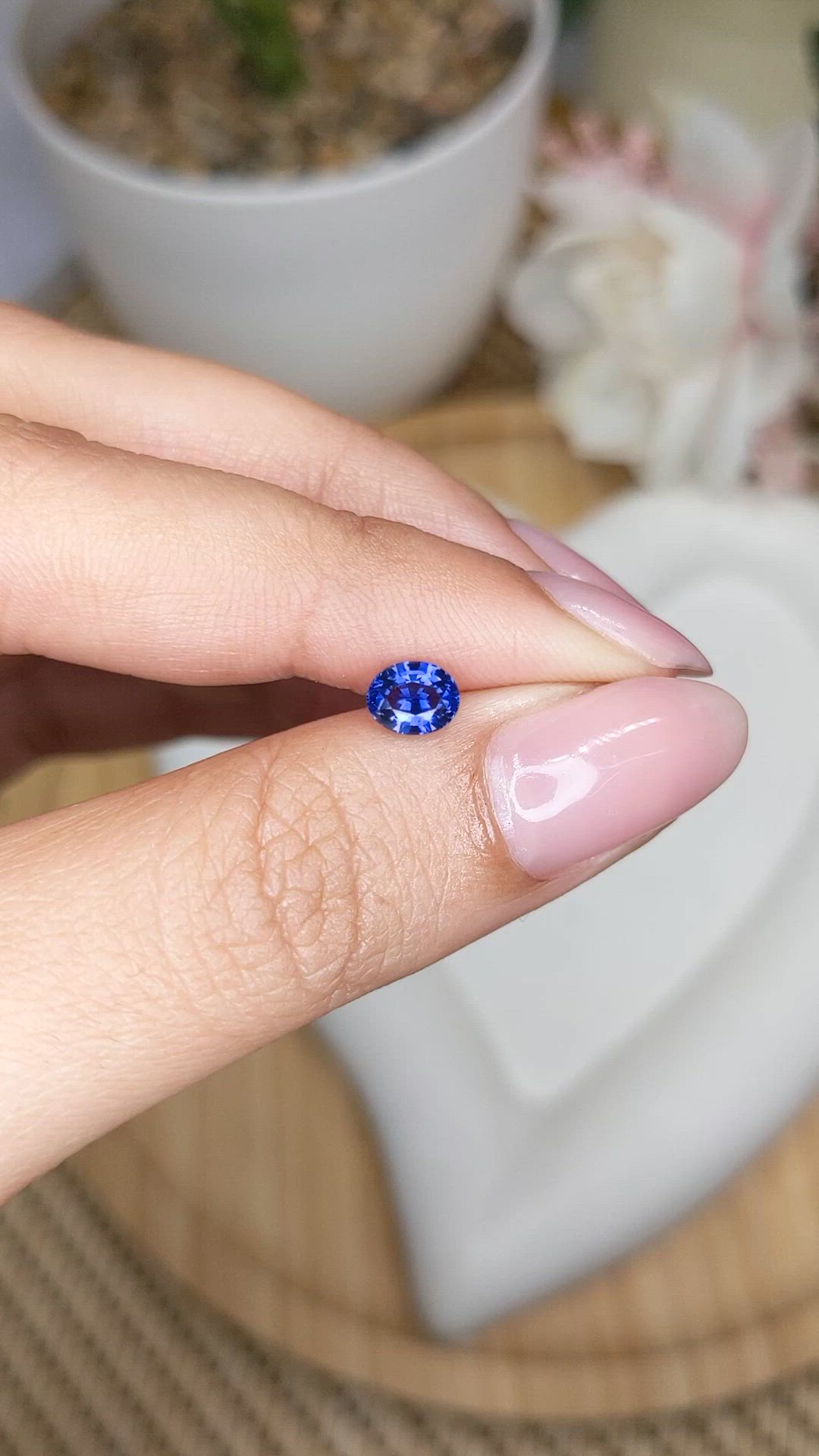 0.74 Ct. Blue Sapphire from Ceylon (Sri Lanka) Size Video
