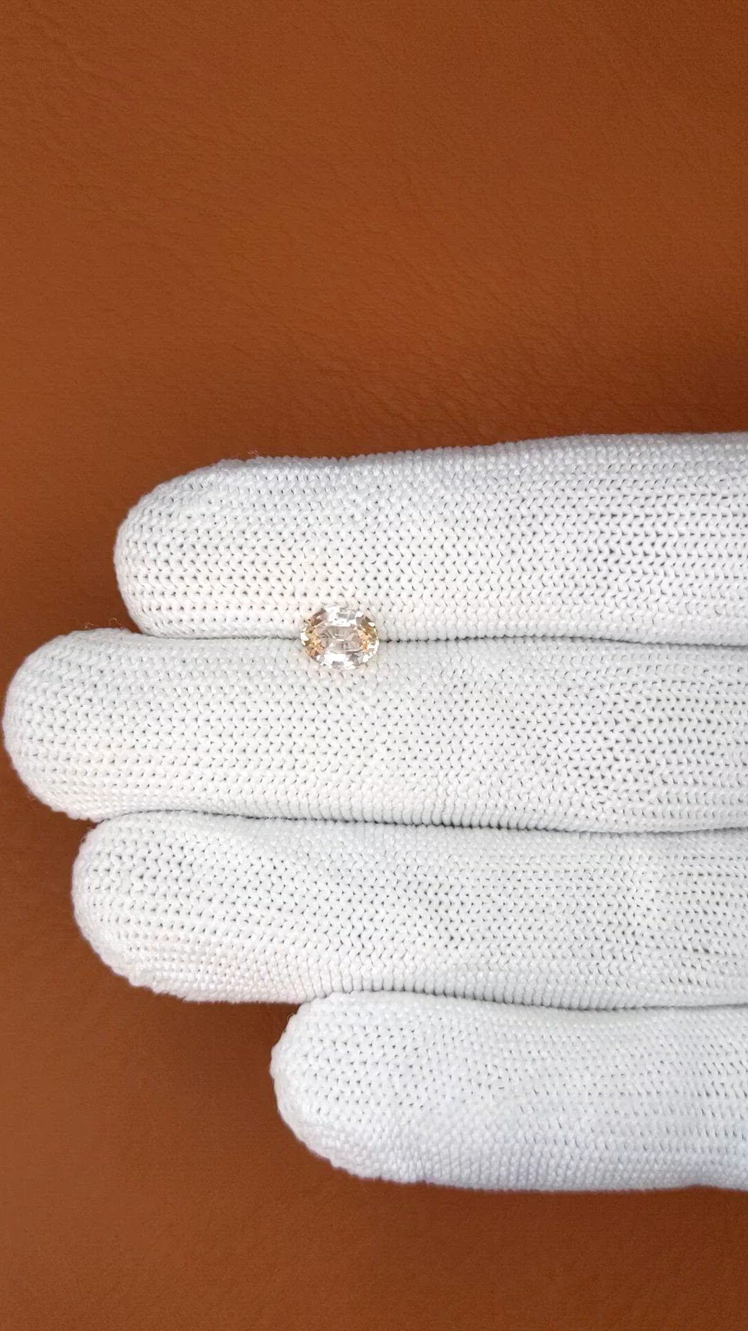0.92 Ct. Peach Sapphire from Ceylon (Sri Lanka) Size Video