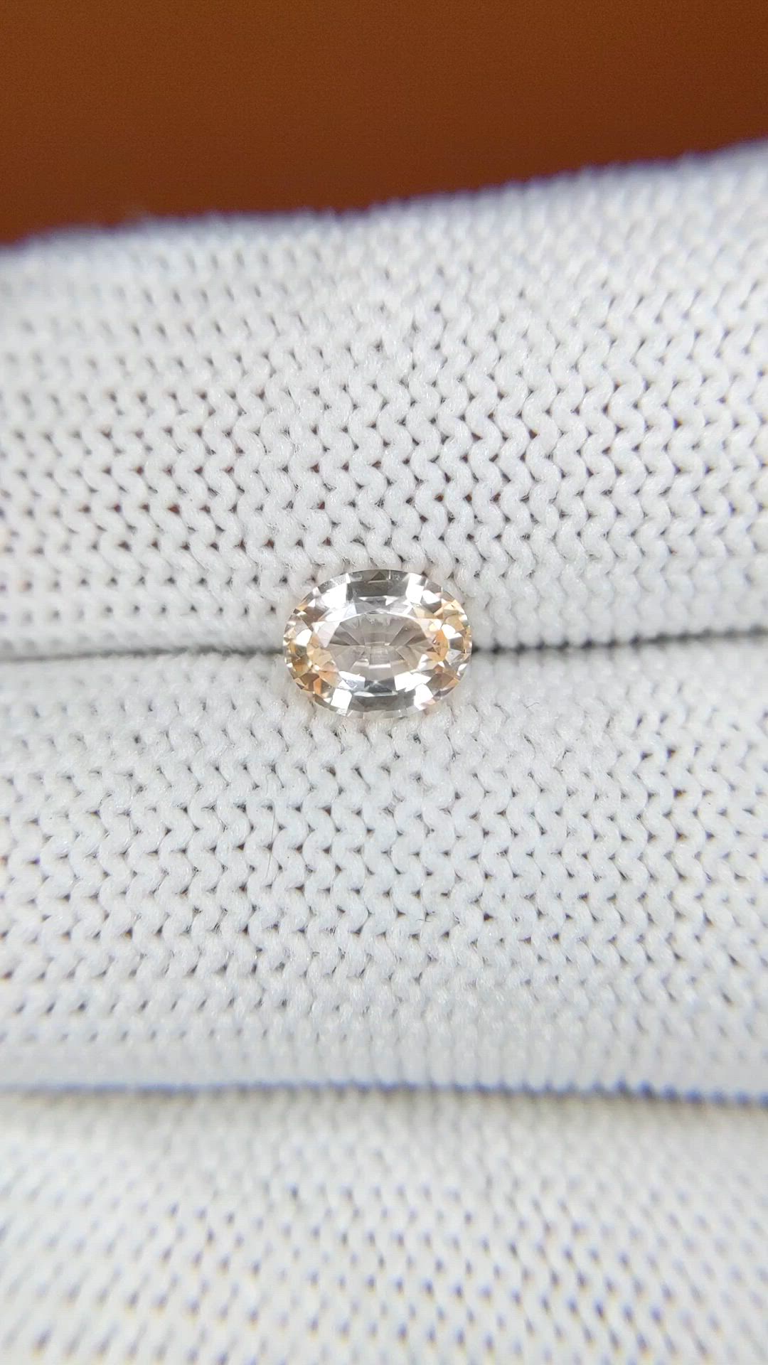 0.92 Ct. Peach Sapphire from Ceylon (Sri Lanka) Size Video