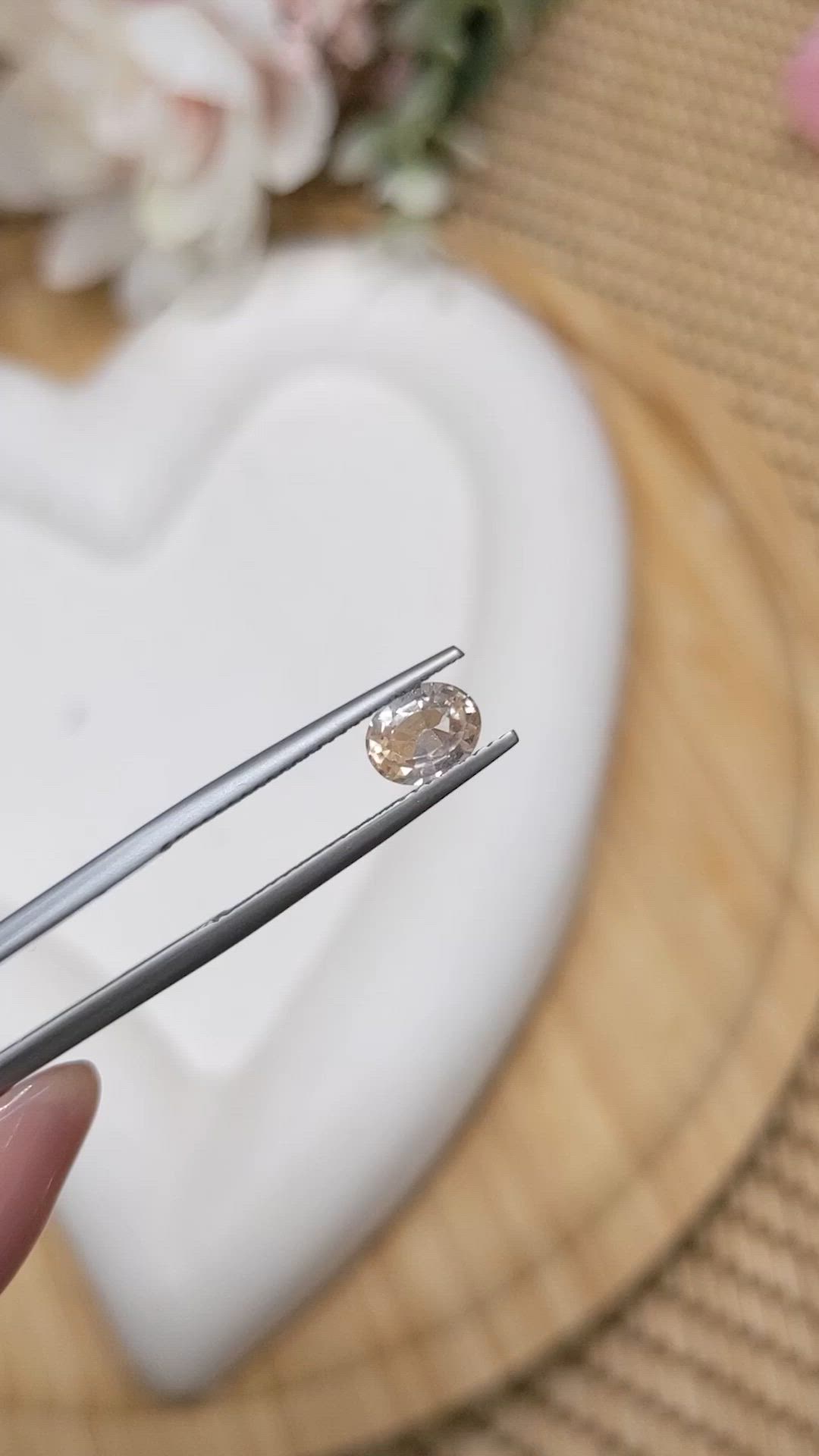 0.92 Ct. Peach Sapphire from Ceylon (Sri Lanka) Size Video