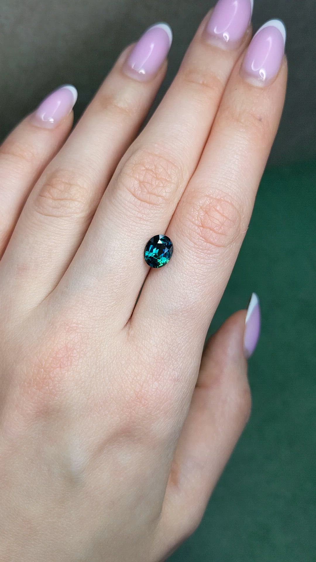 2.04 Ct. Greenish Blue Sapphire from Madagascar Size Video