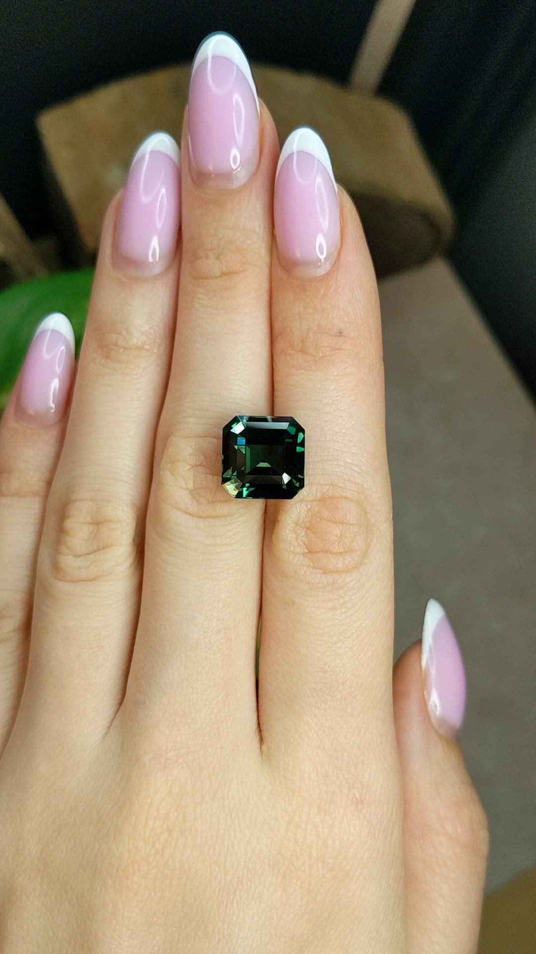 11.52 Ct. Bluish Green Sapphire from Madagascar Size Video