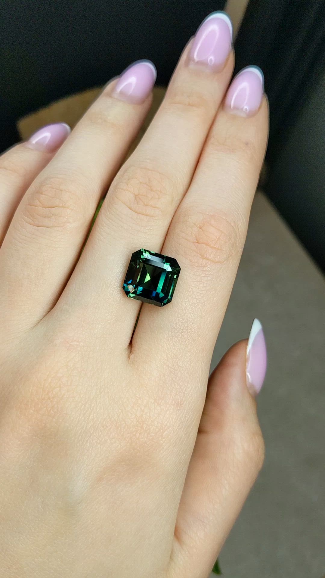 11.52 Ct. Bluish Green Sapphire from Madagascar Size Video