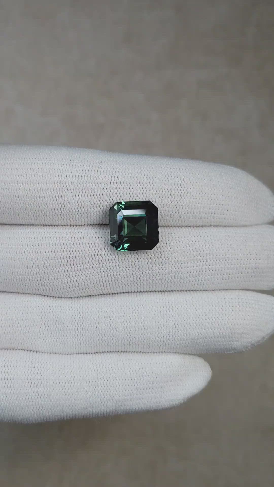 11.52 Ct. Bluish Green Sapphire from Madagascar Size Video