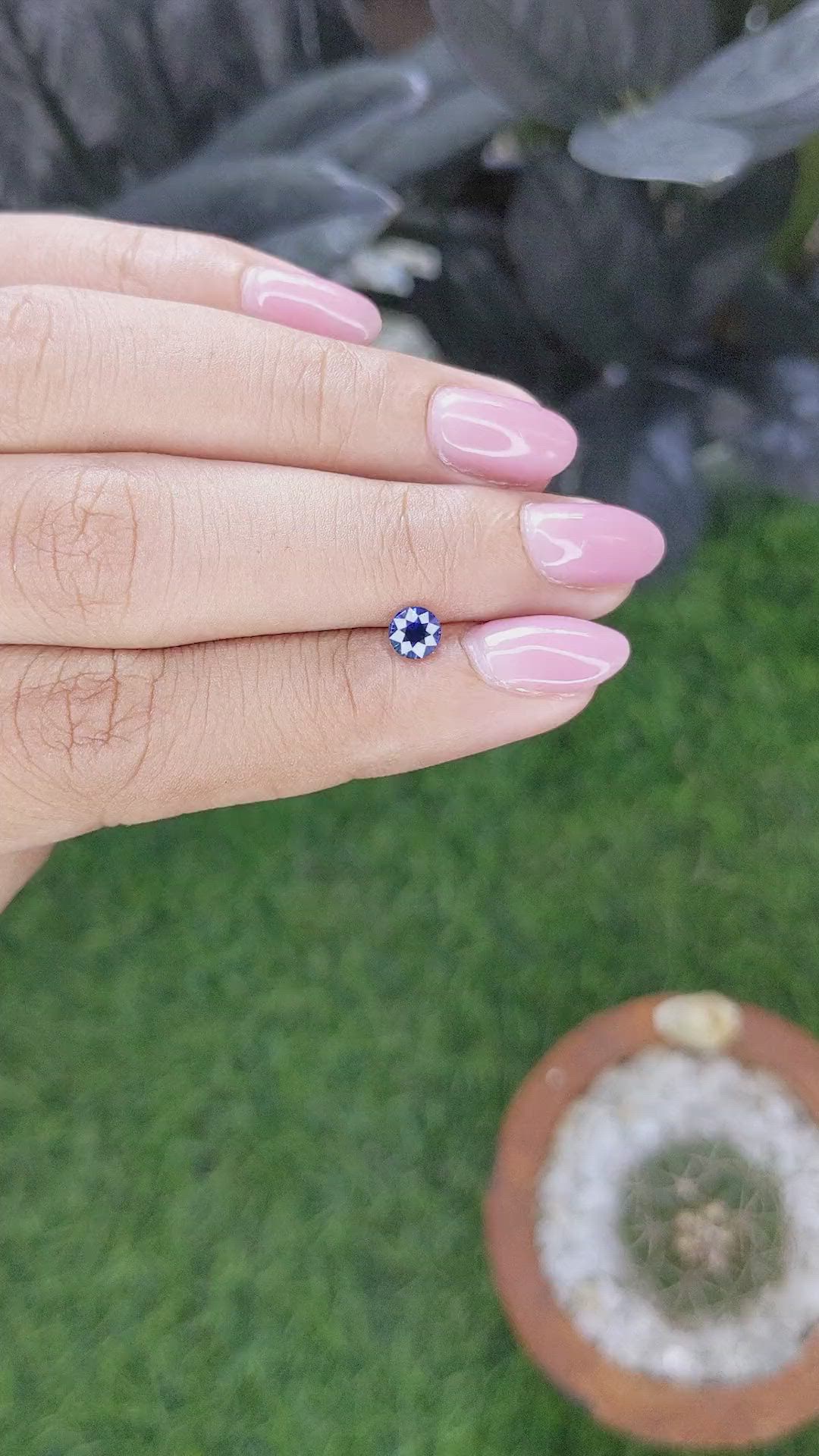 0.46 Ct. Purplish Blue Sapphire from Tanzania Size Video
