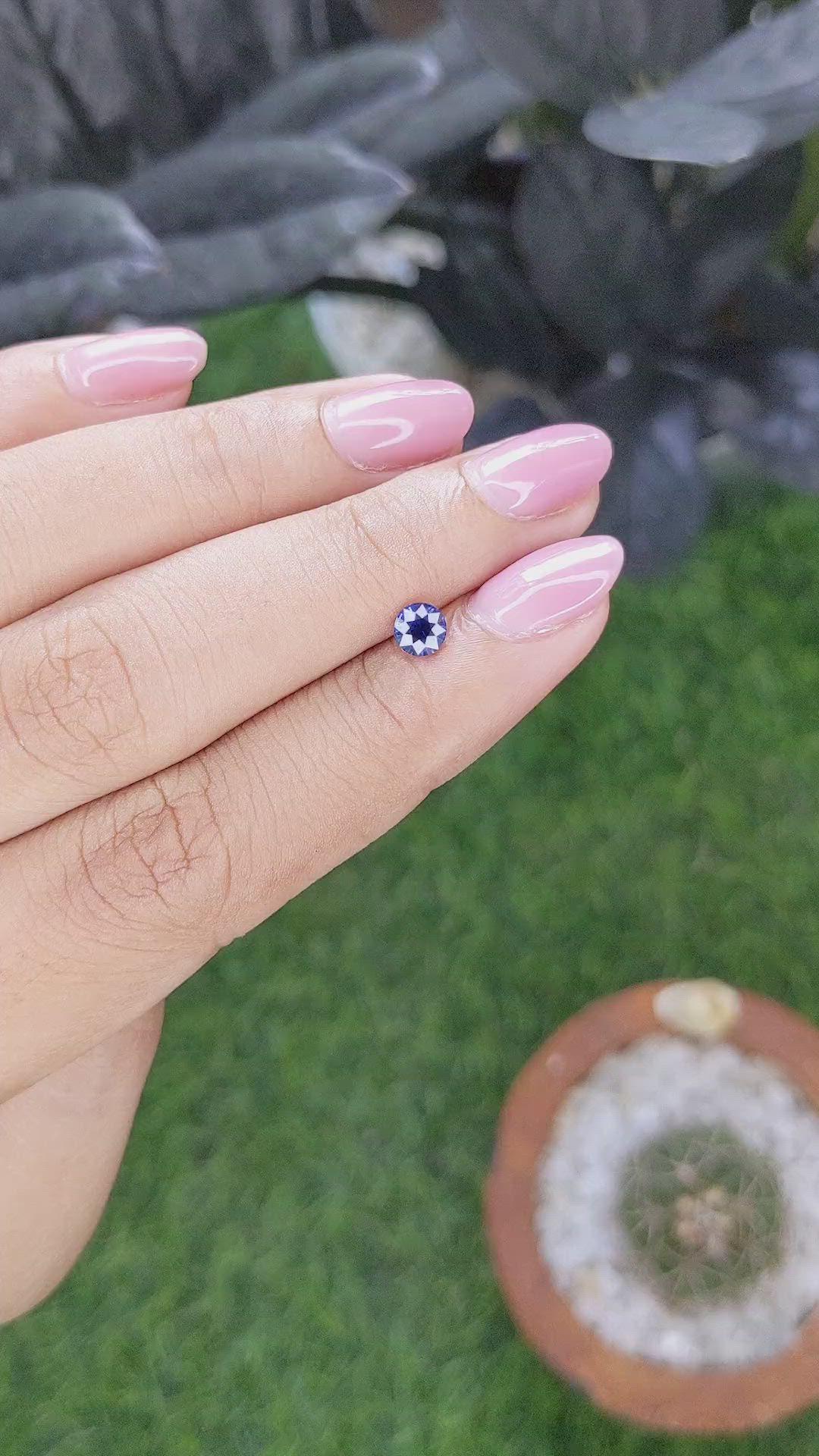 0.46 Ct. Purplish Blue Sapphire from Tanzania Size Video