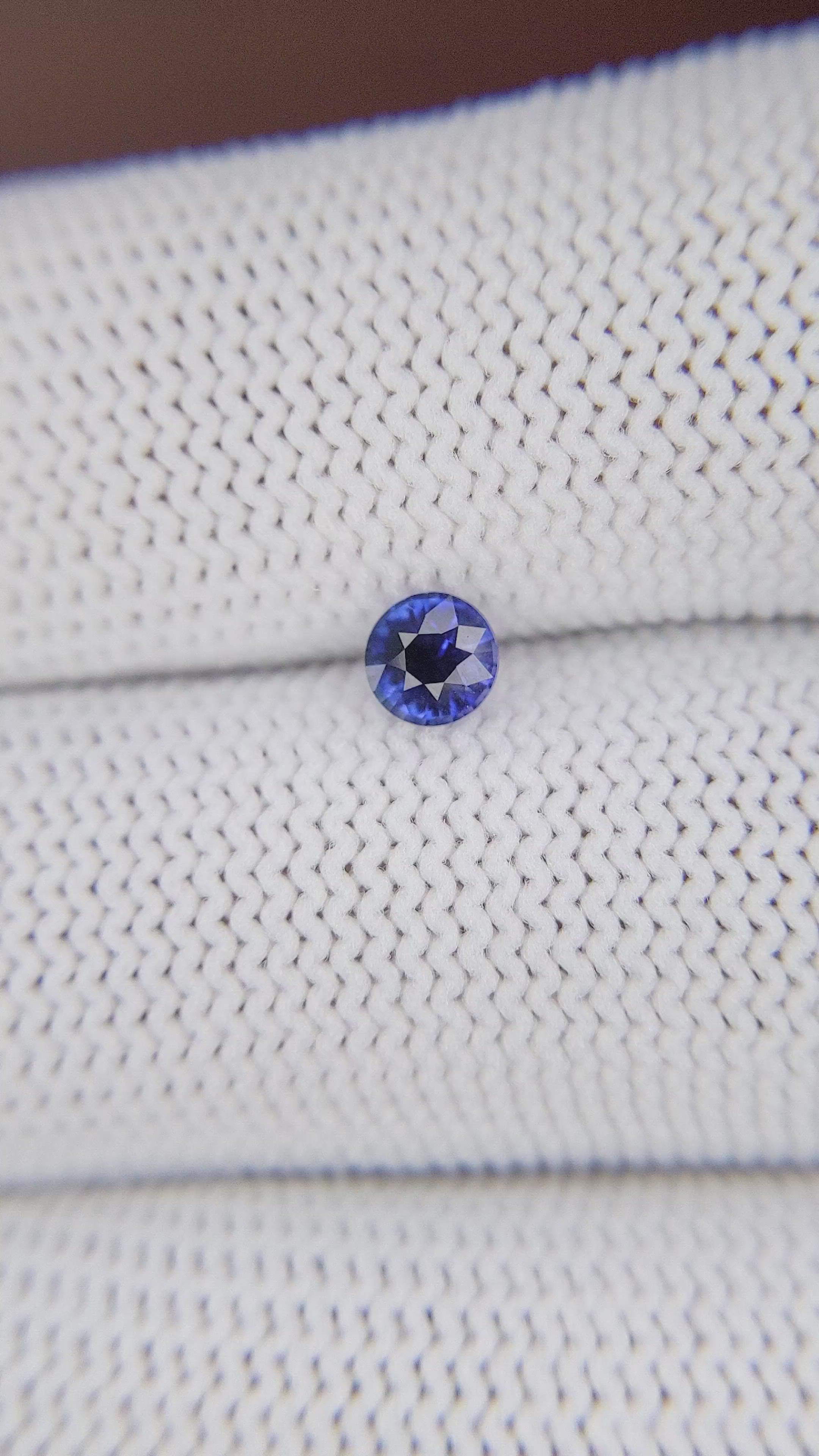 0.46 Ct. Purplish Blue Sapphire from Tanzania Size Video