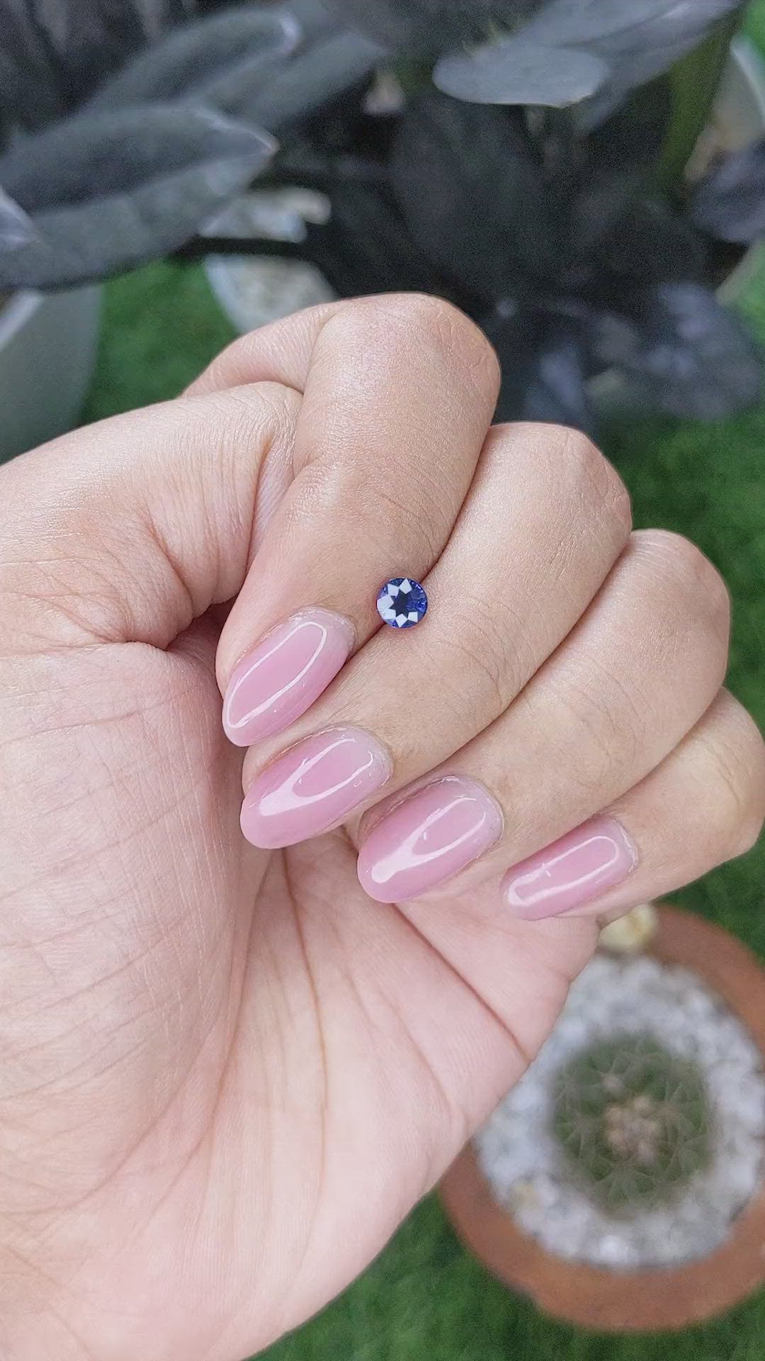 0.46 Ct. Purplish Blue Sapphire from Tanzania Size Video