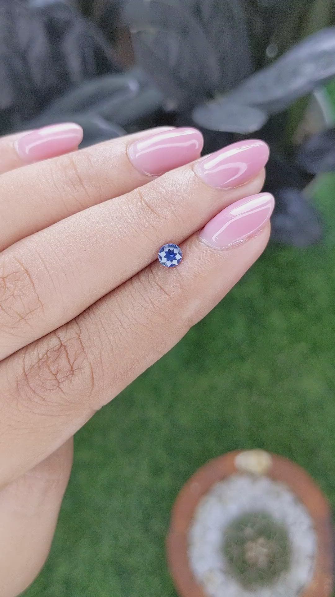 0.31 Ct. Purplish Blue Sapphire from Tanzania Size Video