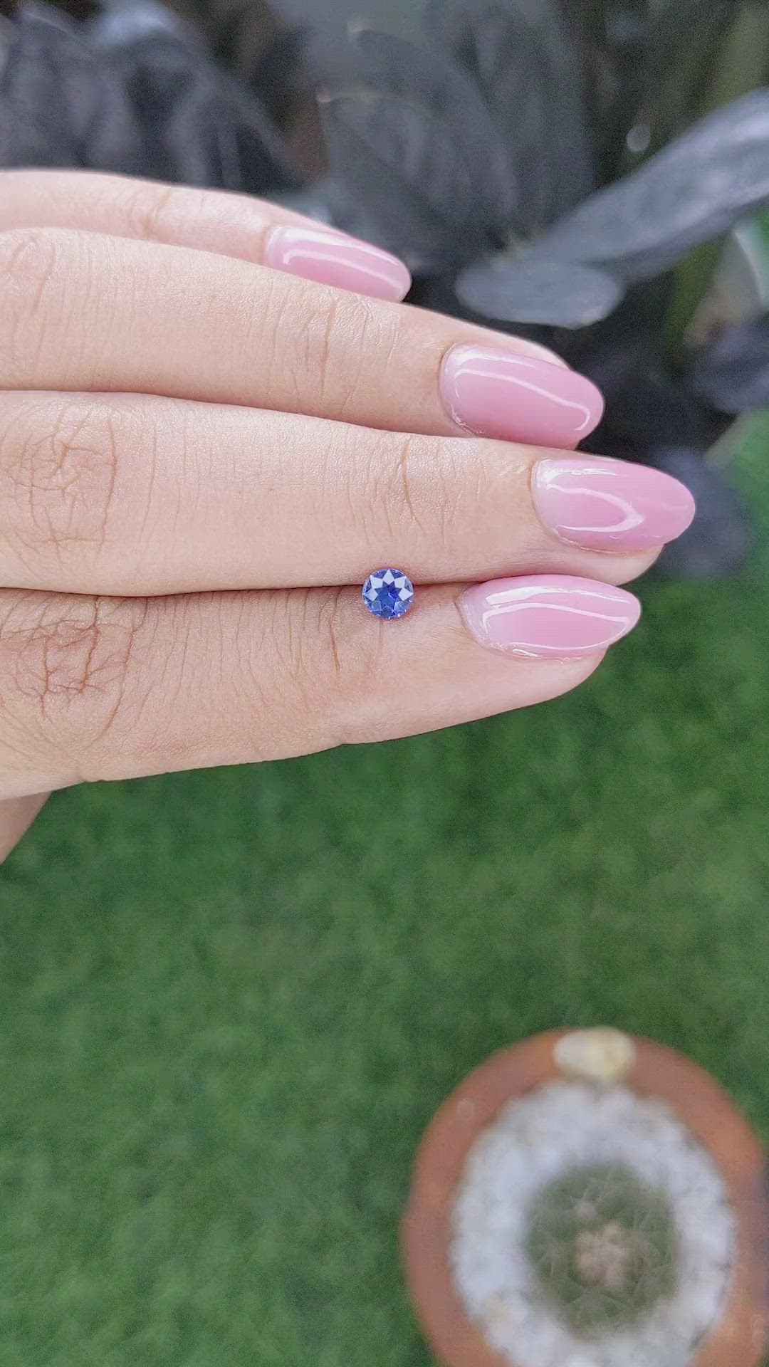 0.31 Ct. Purplish Blue Sapphire from Tanzania Size Video
