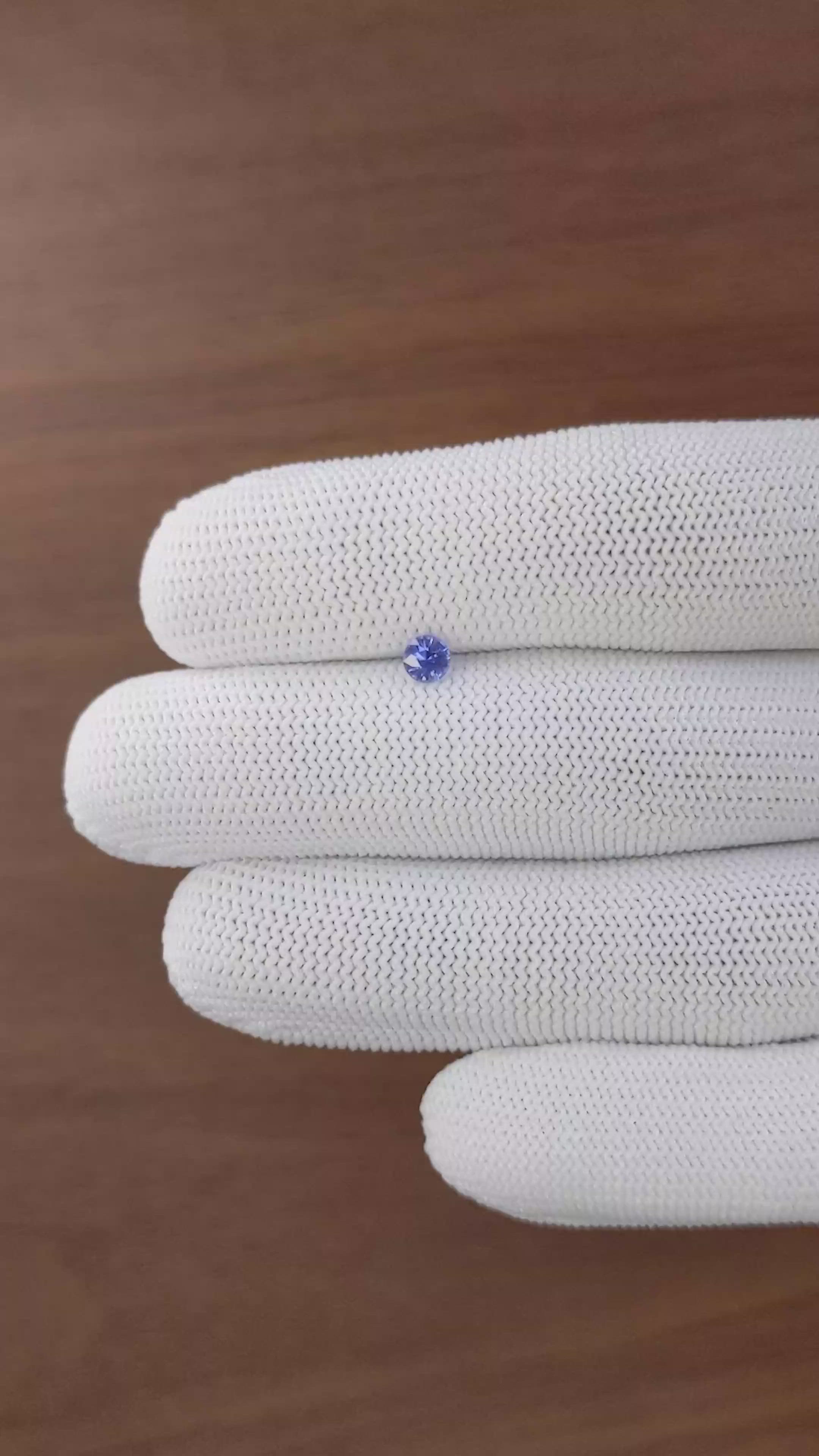 0.31 Ct. Purplish Blue Sapphire from Tanzania Size Video