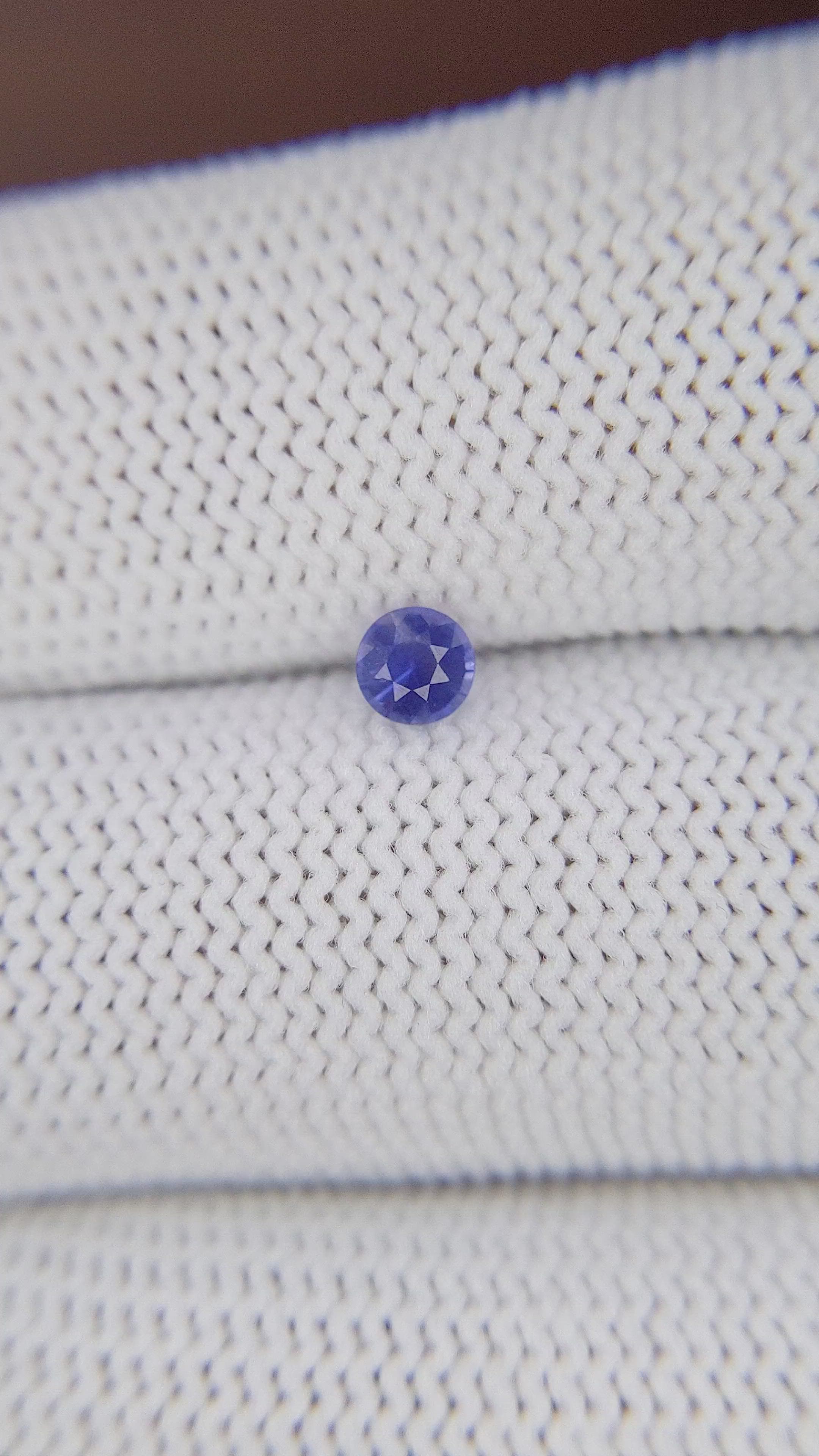 0.30 Ct. Purplish Blue Sapphire from Tanzania Size Video