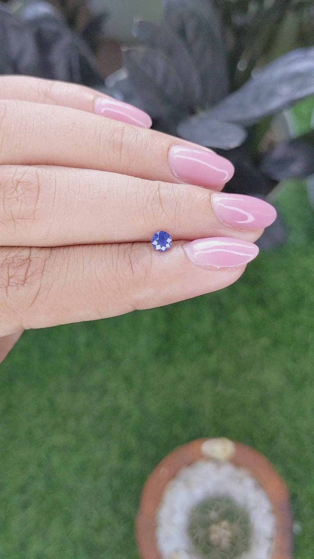 0.30 Ct. Purplish Blue Sapphire from Tanzania Size Video