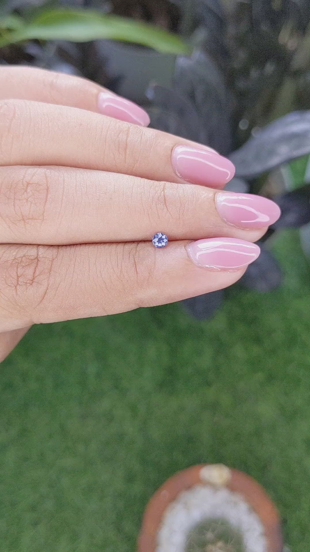 0.13 Ct. Purplish Blue Sapphire from Tanzania Size Video