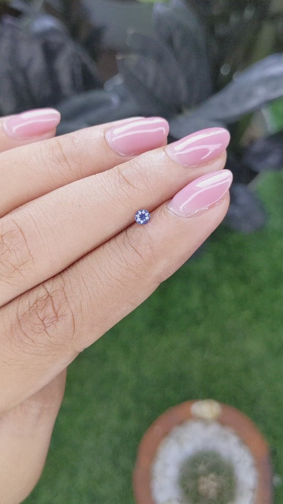 0.13 Ct. Purplish Blue Sapphire from Tanzania Size Video