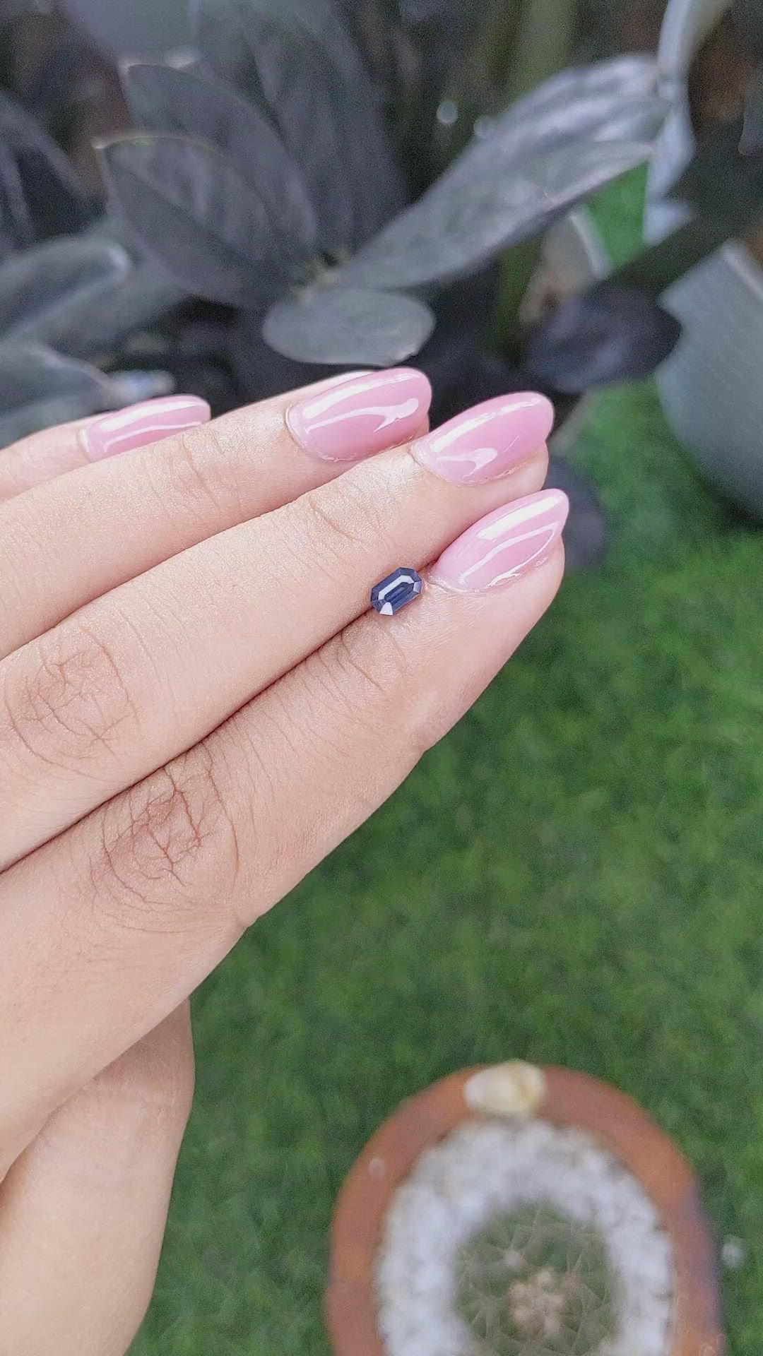 0.38 Ct. Purplish Blue Sapphire from Tanzania Size Video