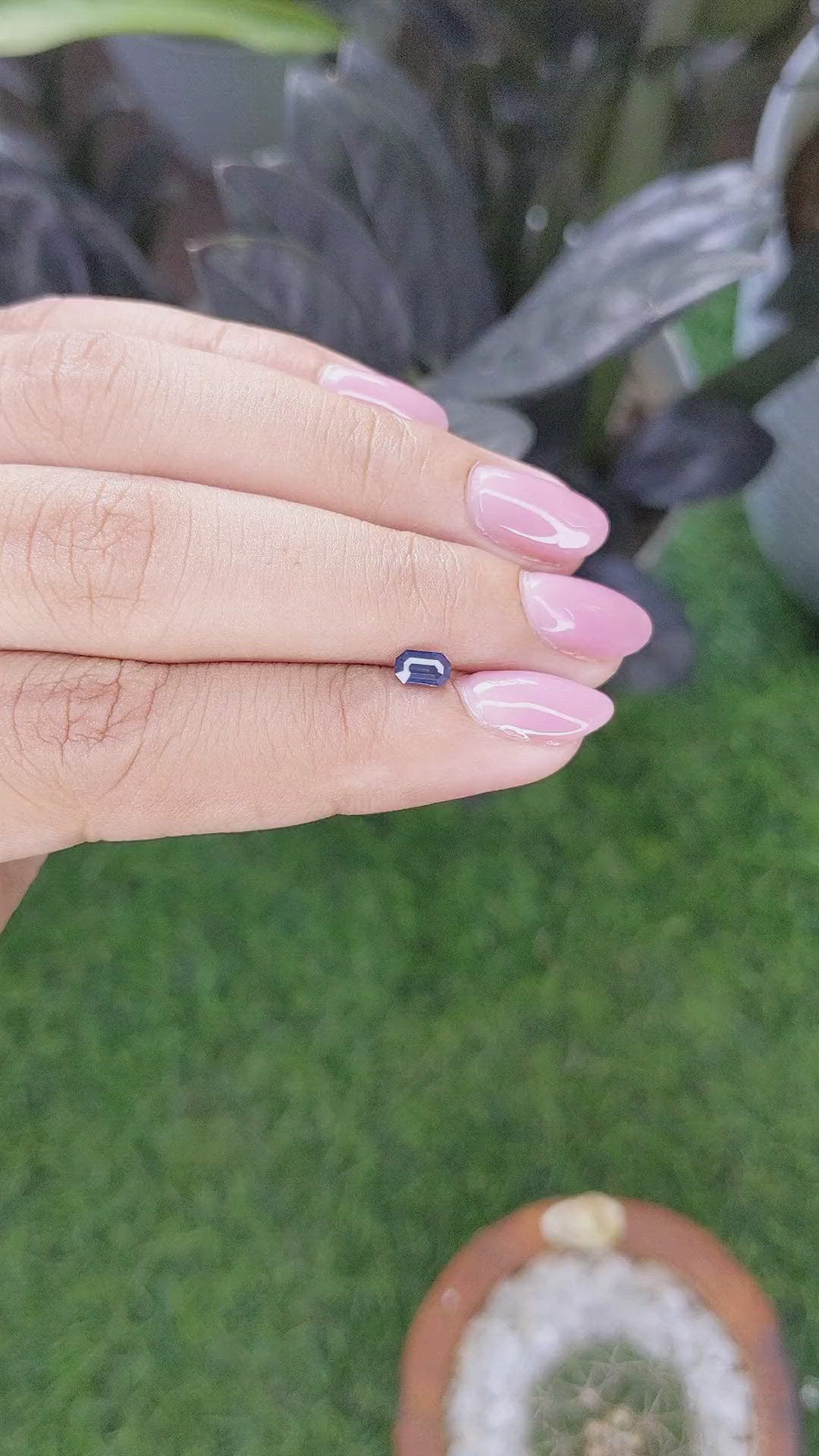 0.38 Ct. Purplish Blue Sapphire from Tanzania Size Video