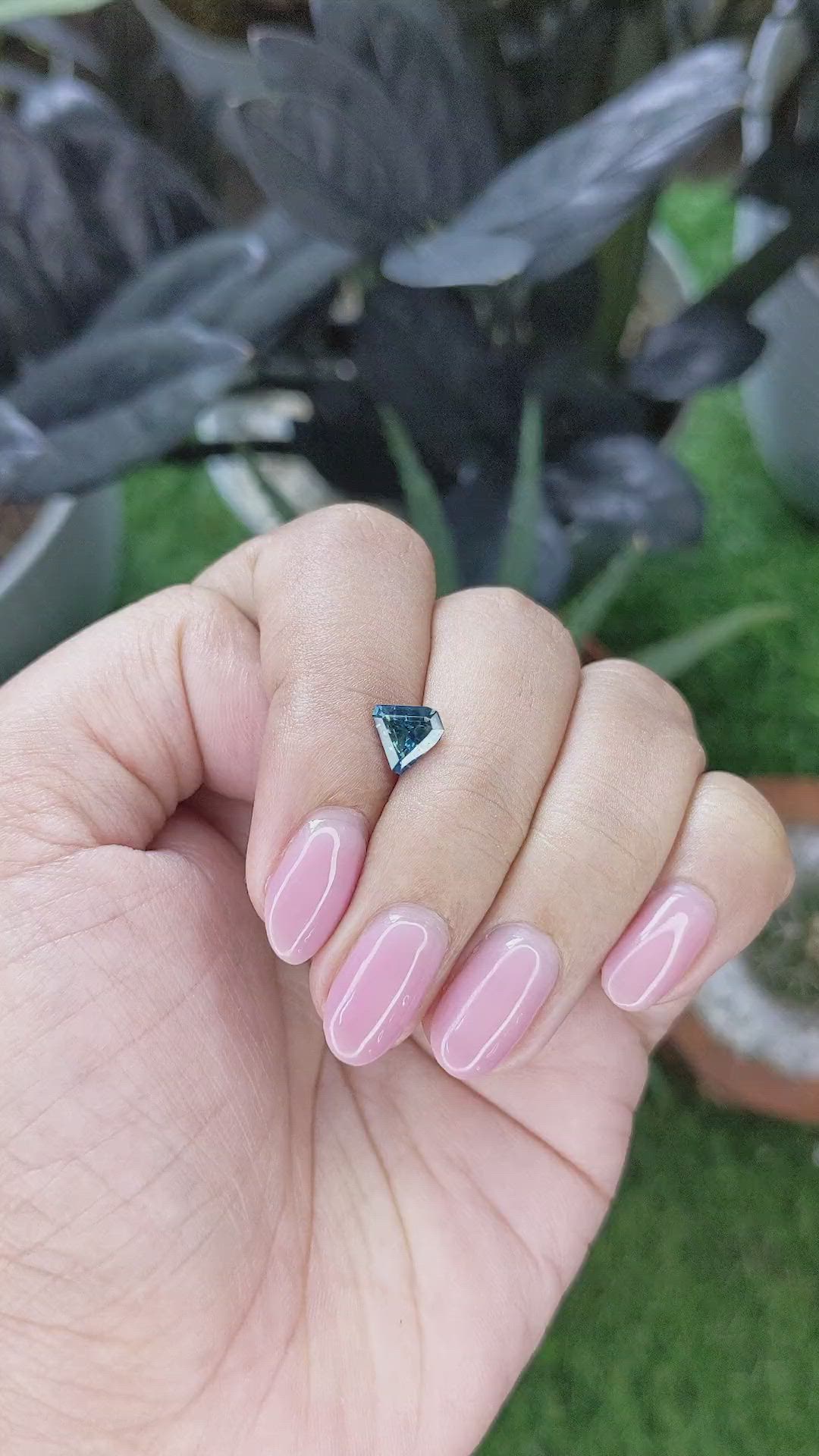 0.93 Ct. Greenish Blue Sapphire from Madagascar Size Video