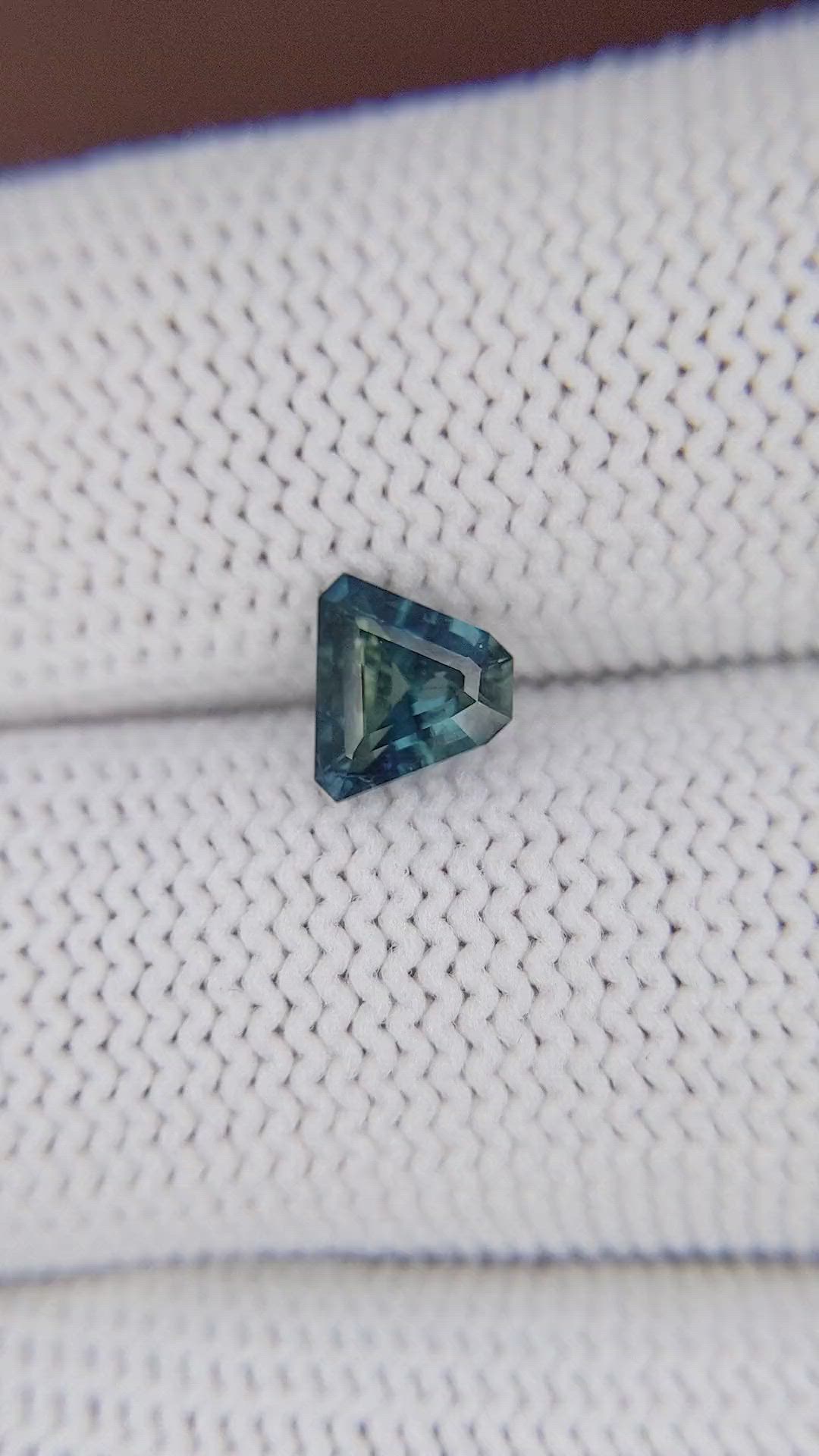 0.93 Ct. Greenish Blue Sapphire from Madagascar Size Video